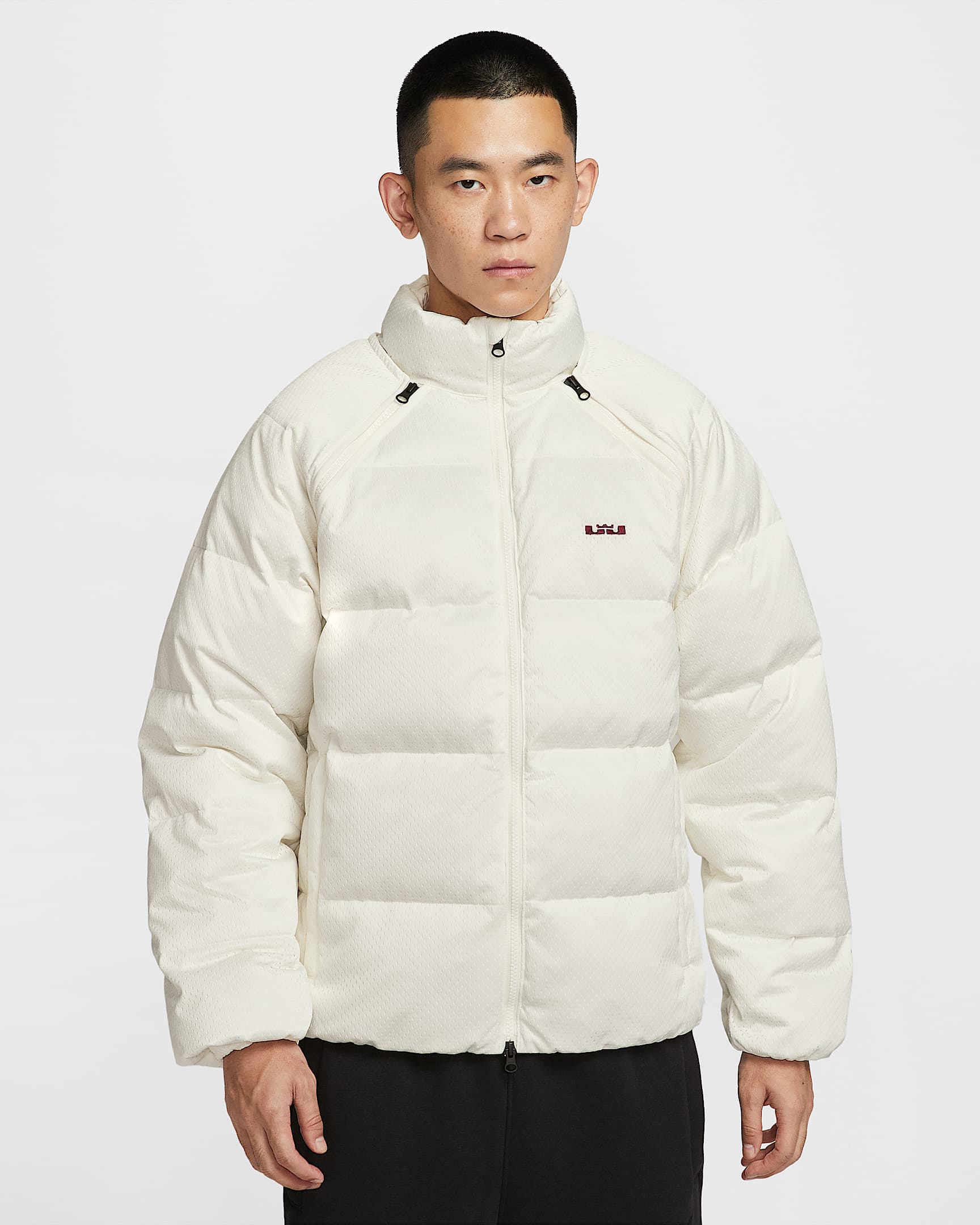 LeBron Therma-FIT 詹姆斯男子羽绒夹克 - 帆白/暗队红