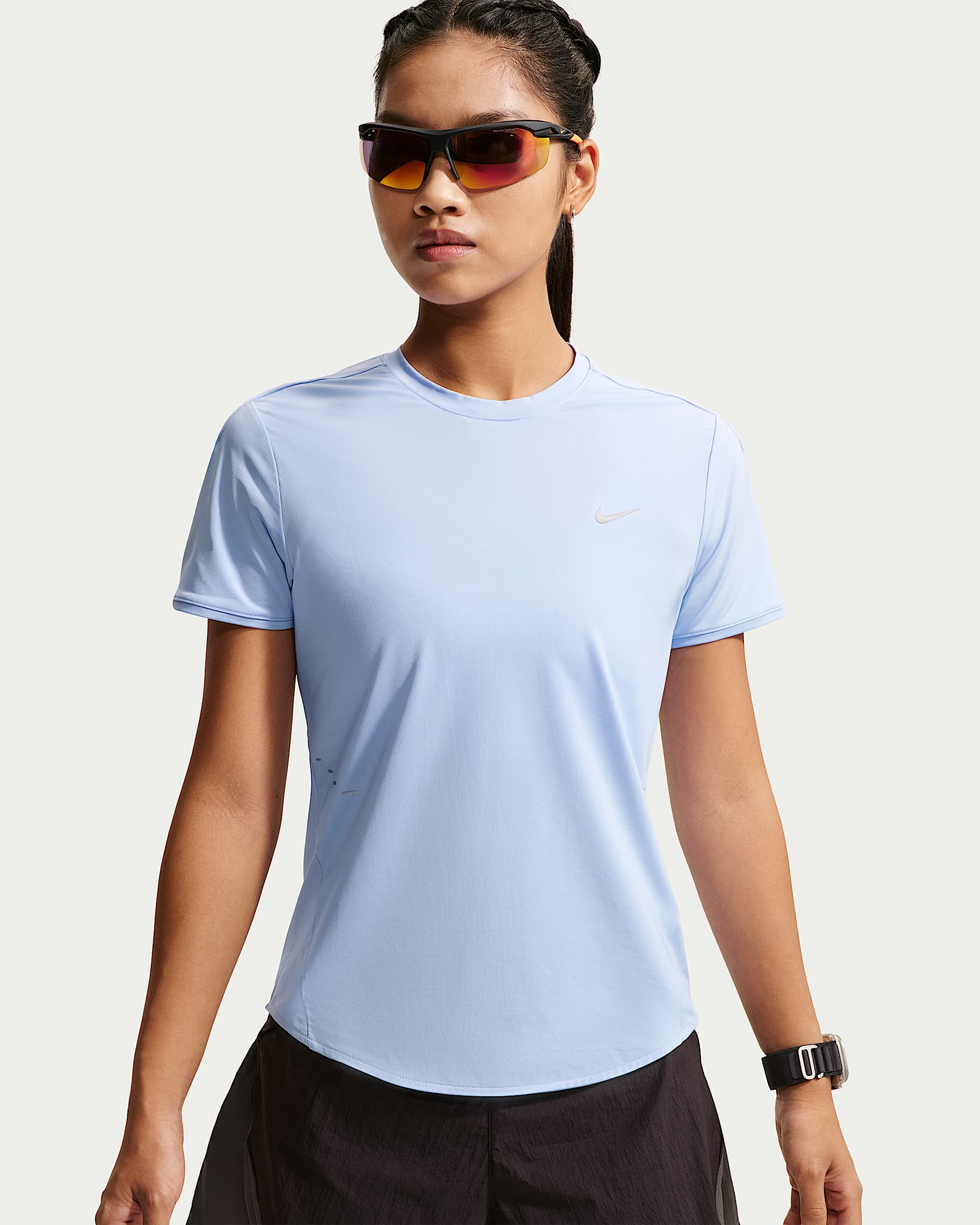 Nike Swift Dri-FIT 女子速干短袖跑步上衣 - 铝蓝