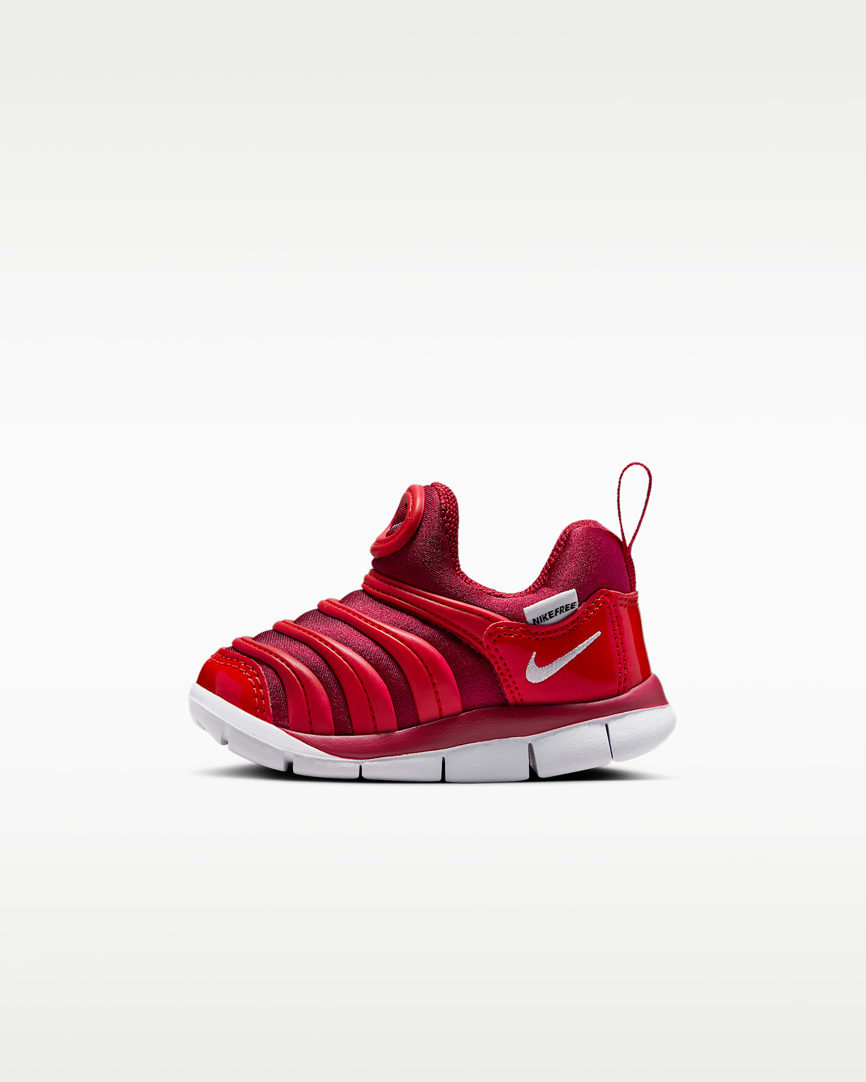 Nike Dynamo Free 耐克毛毛虫婴童易穿脱运动鞋 - 深红/大学红/白色