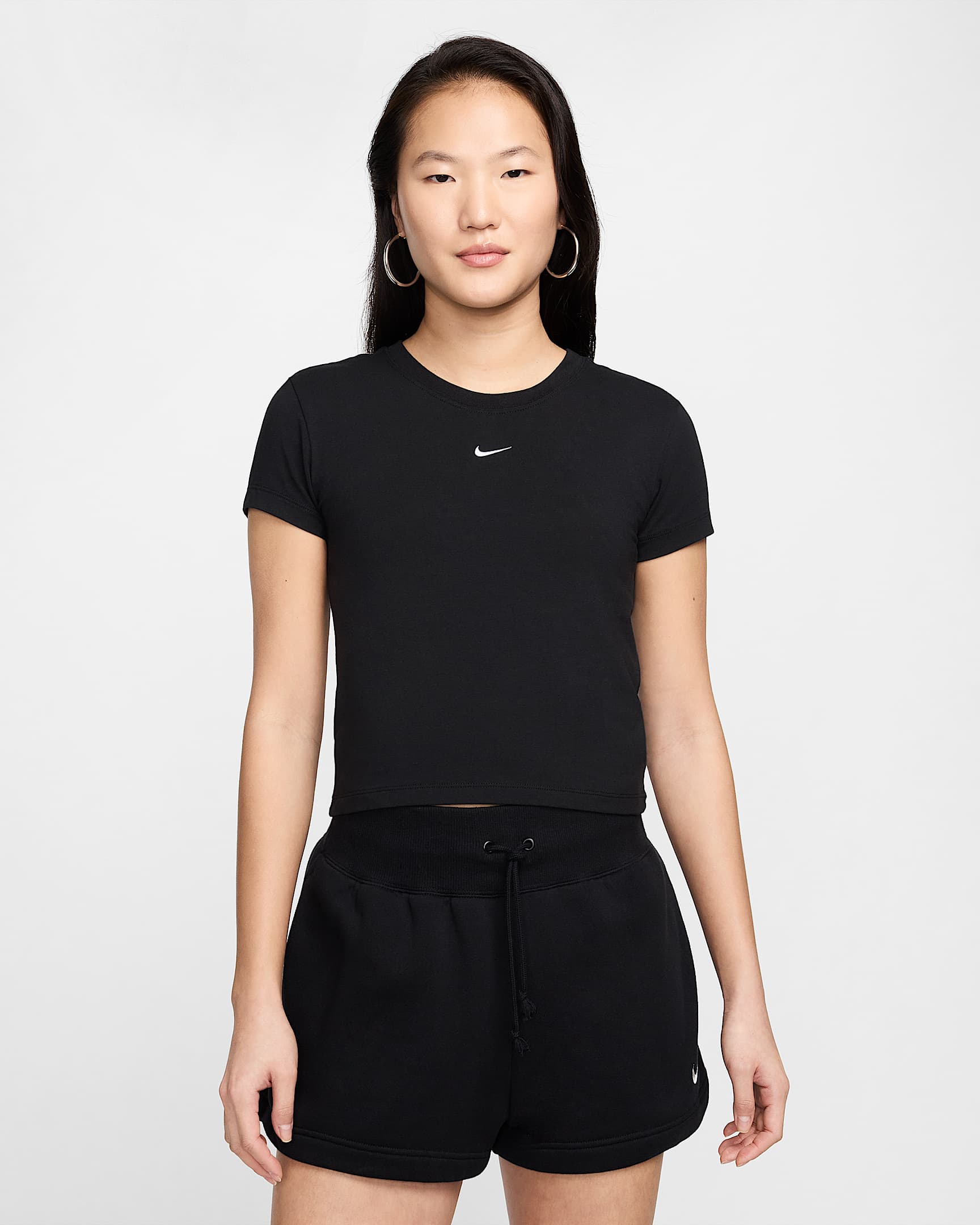Nike Sportswear Chill Knit 女子短袖T恤 - 黑/白色