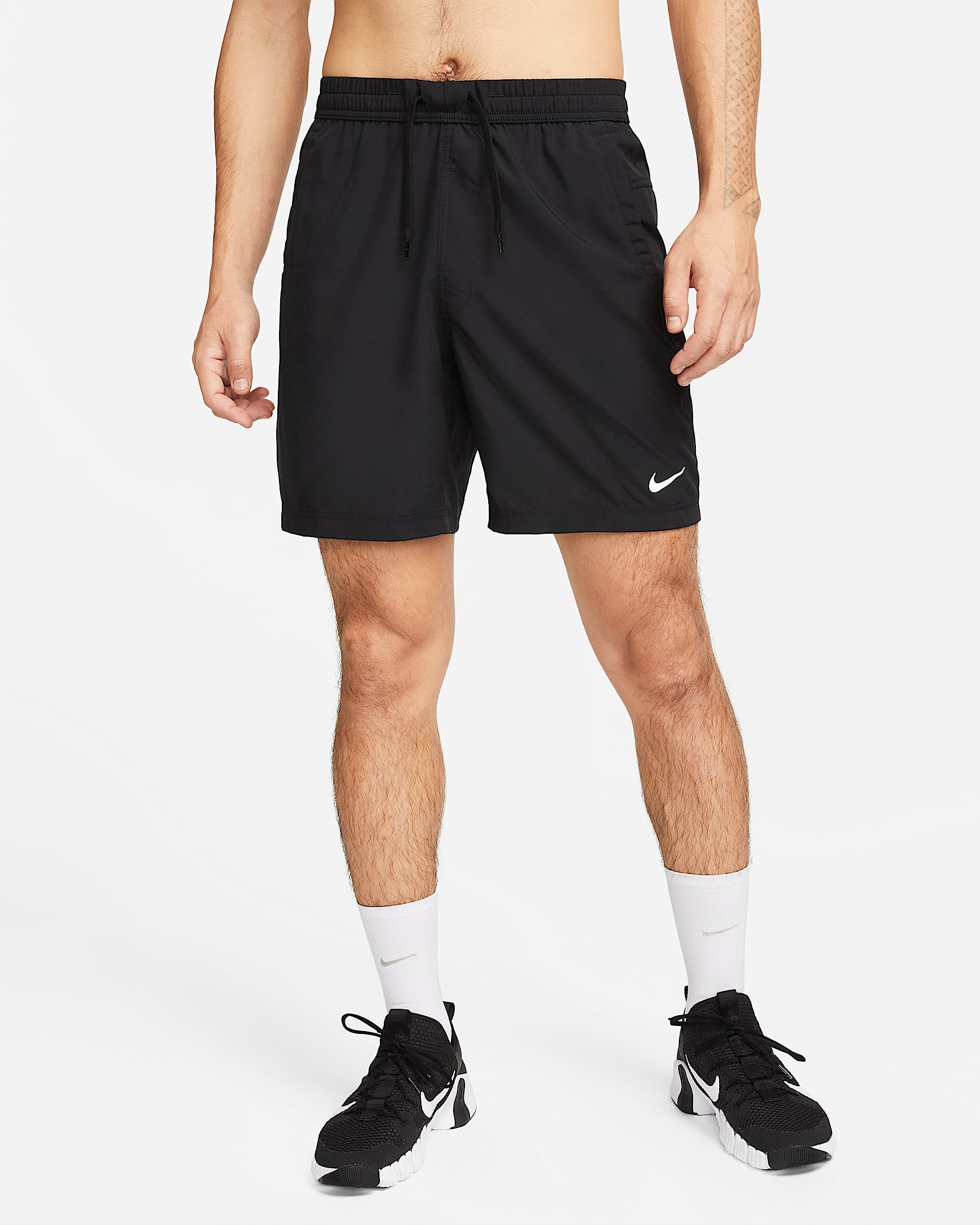 Nike Dri-FIT Form 男子速干百搭短裤（无衬裤） - 黑/白色