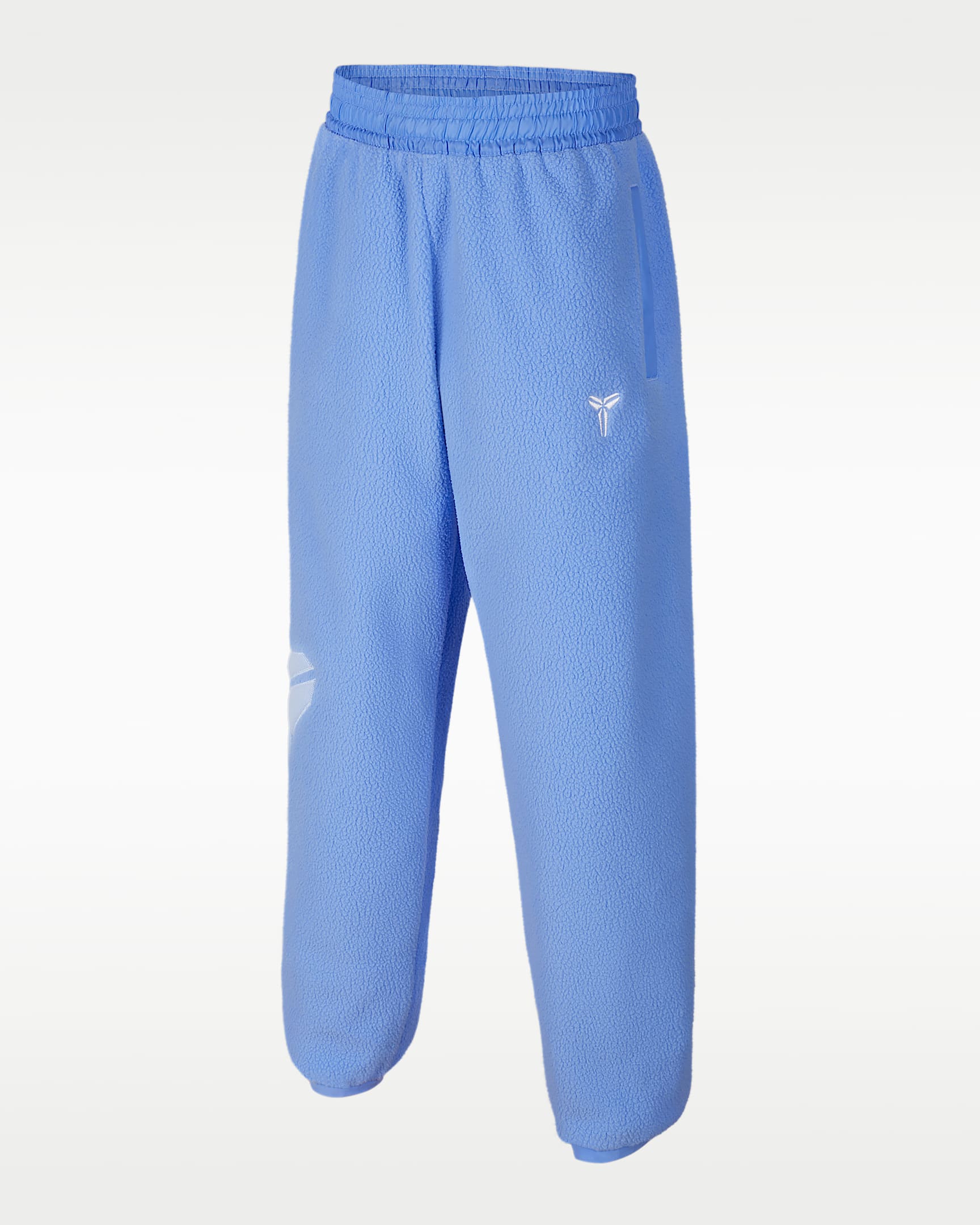 Kobe 科比大童冬季款仿羊羔绒篮球长裤 - 脉冲宝石蓝/铝蓝/白色