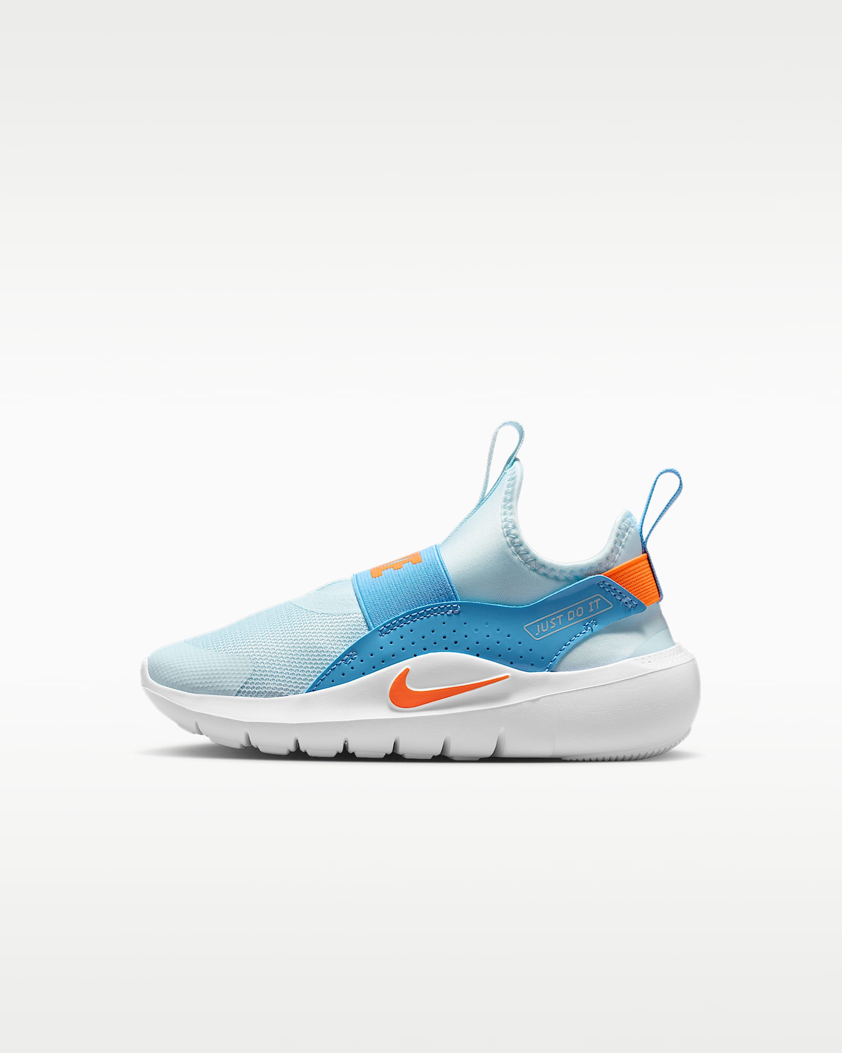 Nike Flex Runner 4 幼童一脚蹬运动鞋 - 冰川蓝/足球蓝/尘光子色/荷兰橙