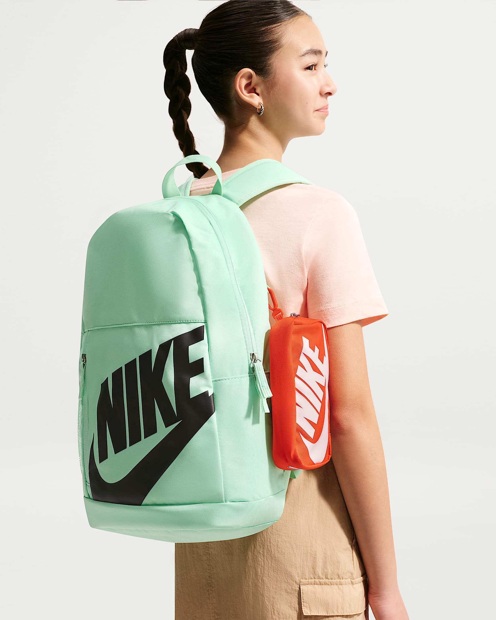 Nike Elemental 儿童双肩包 - 北极绿/橙色/黑