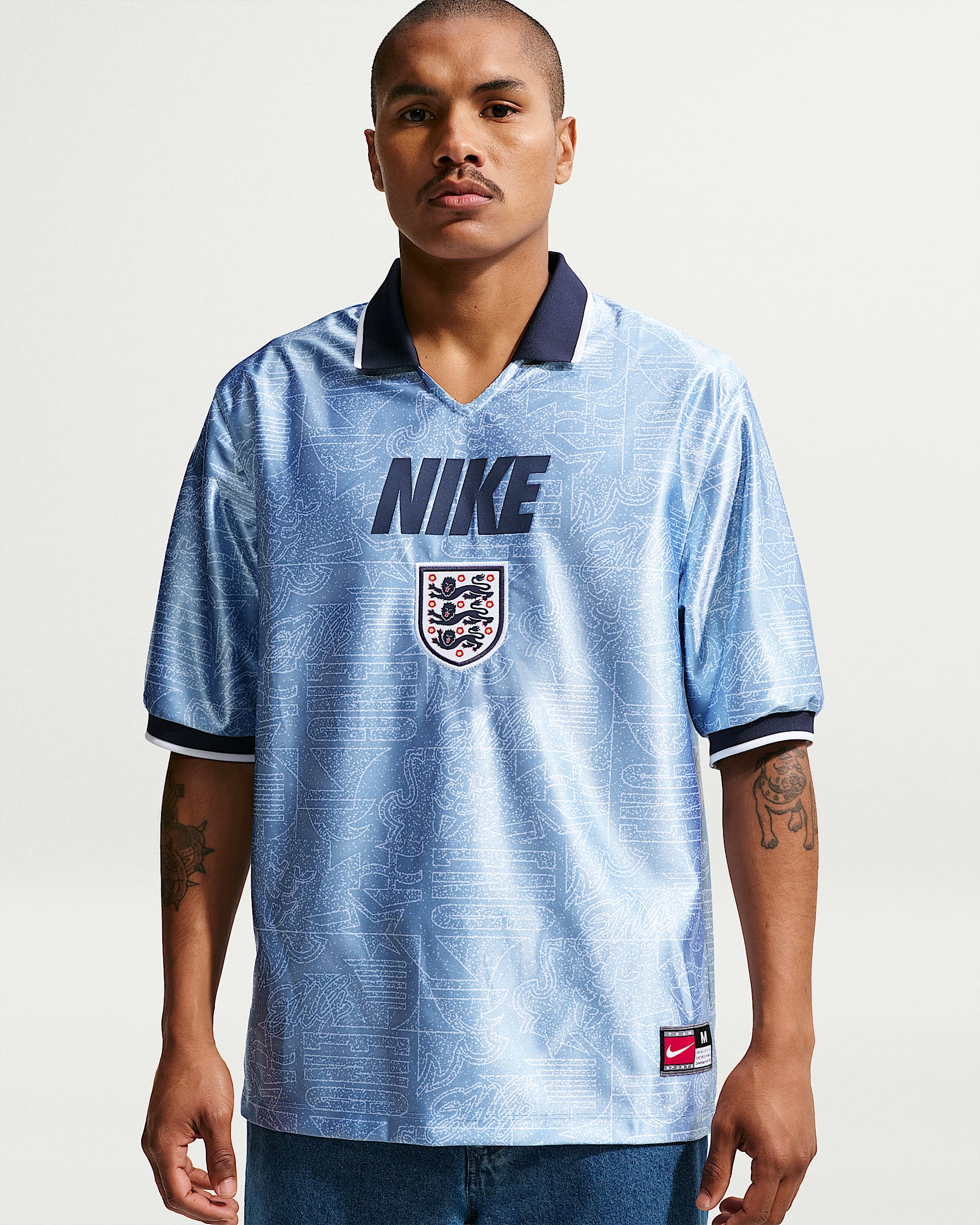 英格兰队 Energy Nike Dri-FIT 男子速干短袖足球上衣 - 工作蓝/白色/黑曜石色
