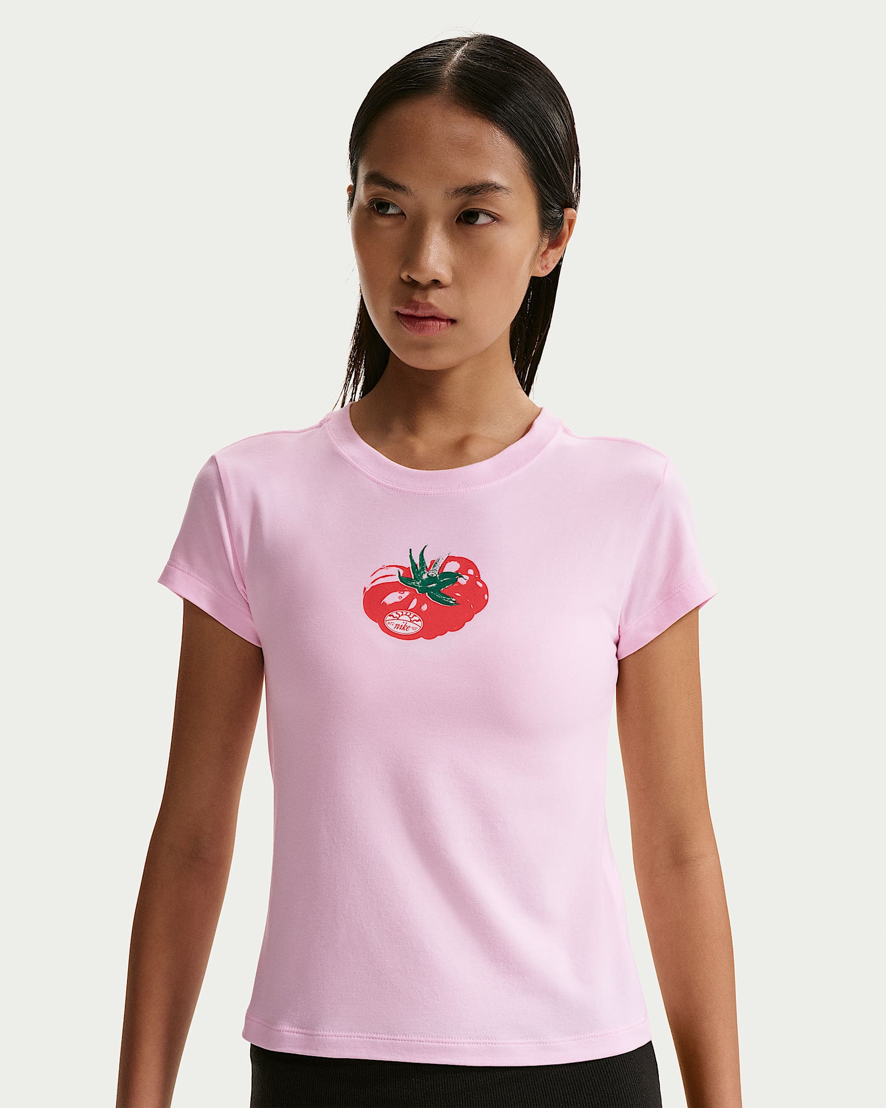 Nike Sportswear Chill Knit 女子修身版型短款T恤 - 泡沫粉