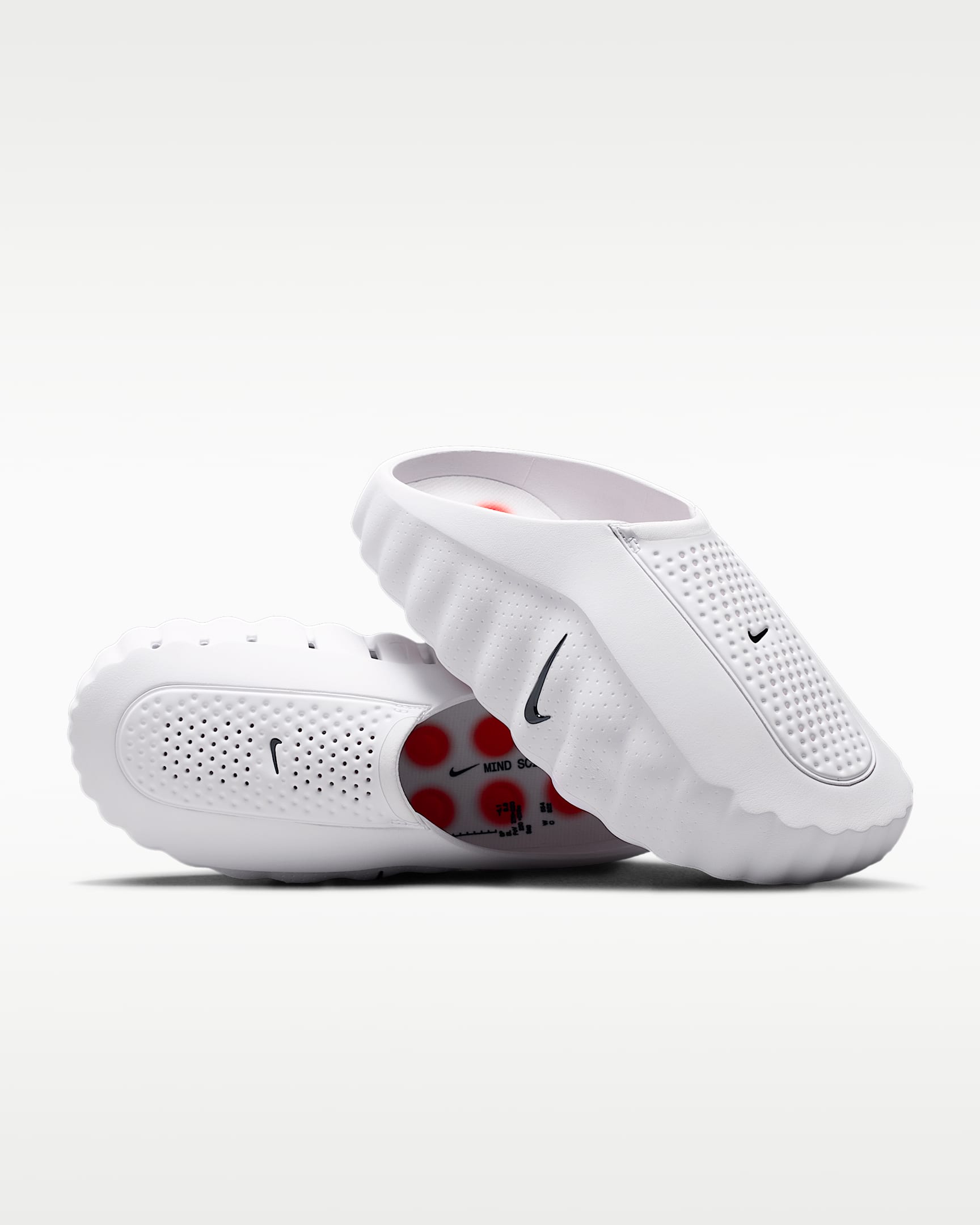 Nike Mind 001 男子赛前拖鞋 - 白色/速度红/黑曜石色