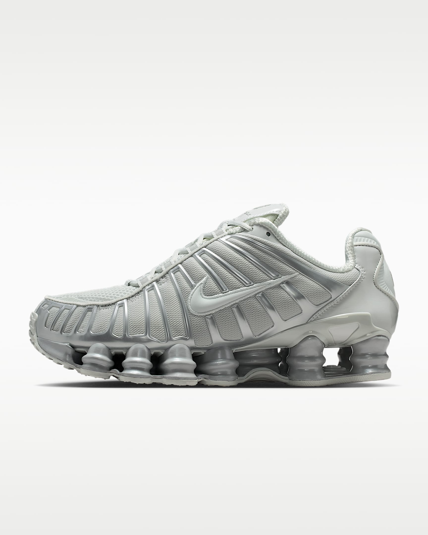 Nike Shox TL 女子反光装饰气柱运动鞋 - 尘光子色/金属银/尘光子色