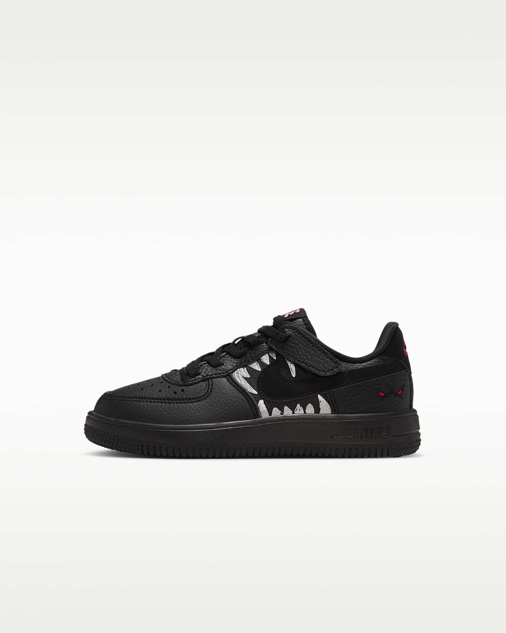Nike Force 1 Low LV8 EasyOn 幼童运动鞋 - 黑/大学红/金属银/黑
