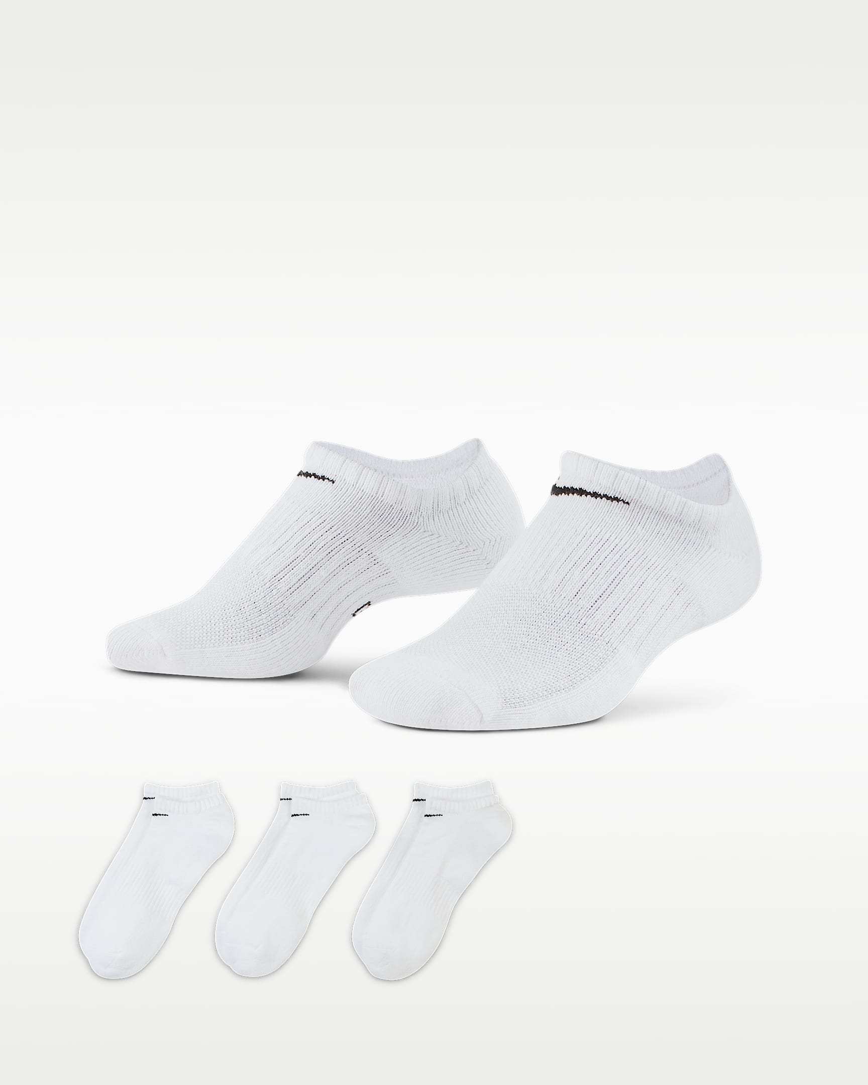 Nike Everyday Cushion No-Show 训练袜(3 双) - 白色/黑