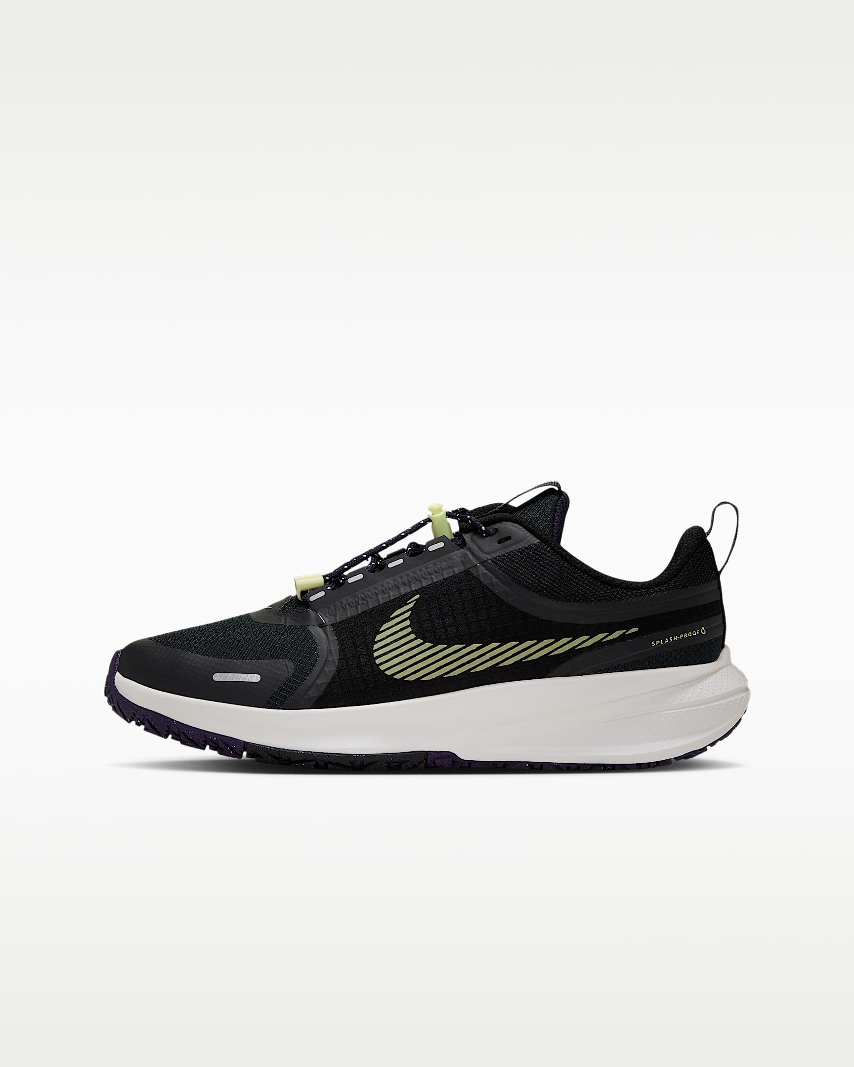 Nike Star Runner Utility 大童防水跑步鞋（带栓扣） - 黑/灰黑/王朝紫/微黄绿