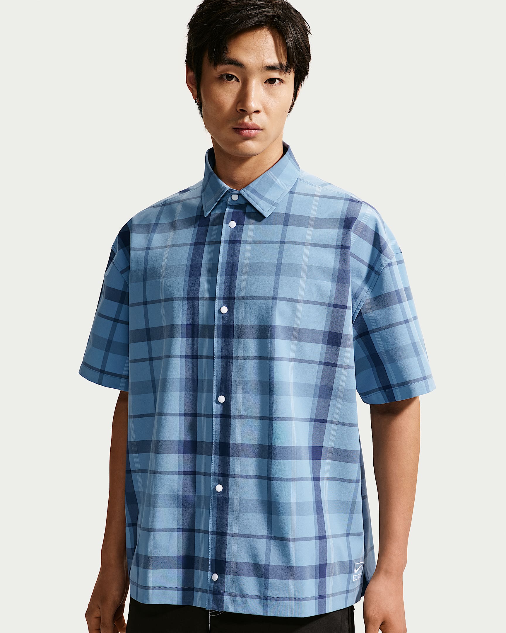 Nike Sportswear Club 男子短袖按扣衬衫 - 工作蓝