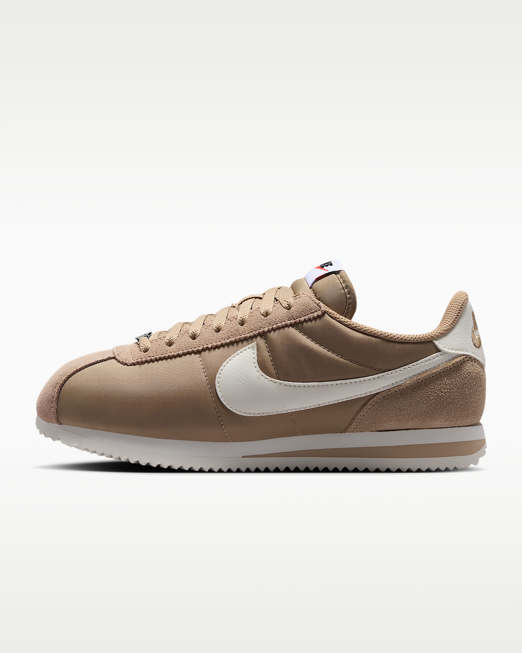 Nike Cortez Textile 郑钦文同款女子运动鞋 - 英国卡其/黑/安全橙/帆白