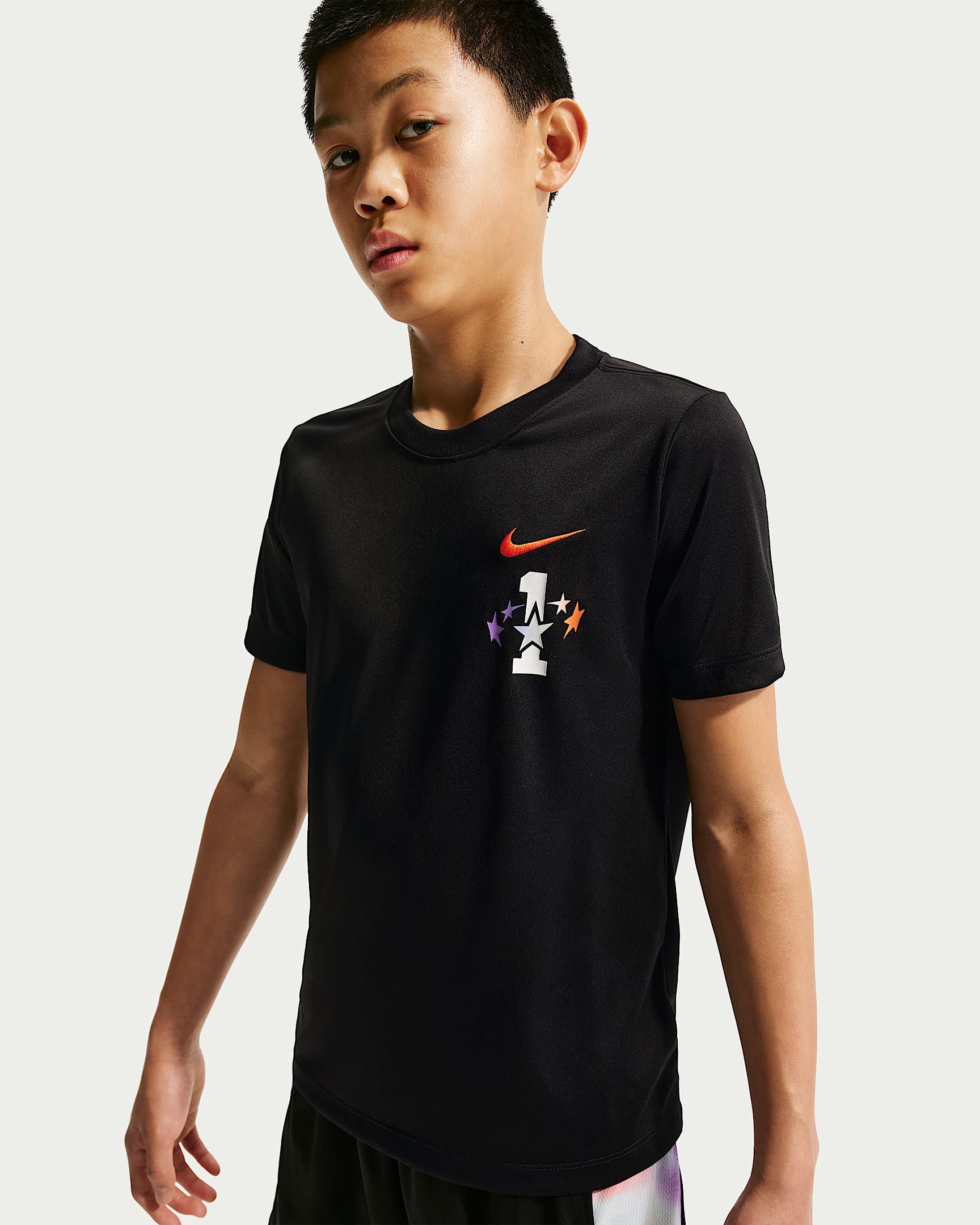 Nike Dri-FIT 大童速干篮球T恤 - 黑