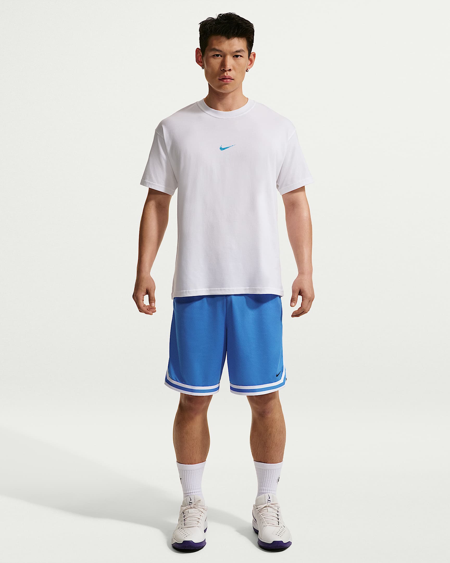 Nike DNA Dri-FIT 男子速干篮球短裤 - 太平洋蓝/白色/黑