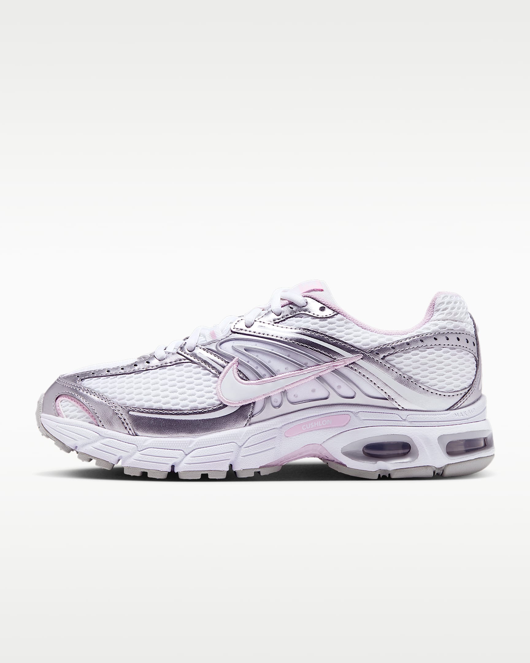 Nike Air Max Moto 2K 女子反光装饰运动鞋 - 白色/金属银/泡沫粉/白色