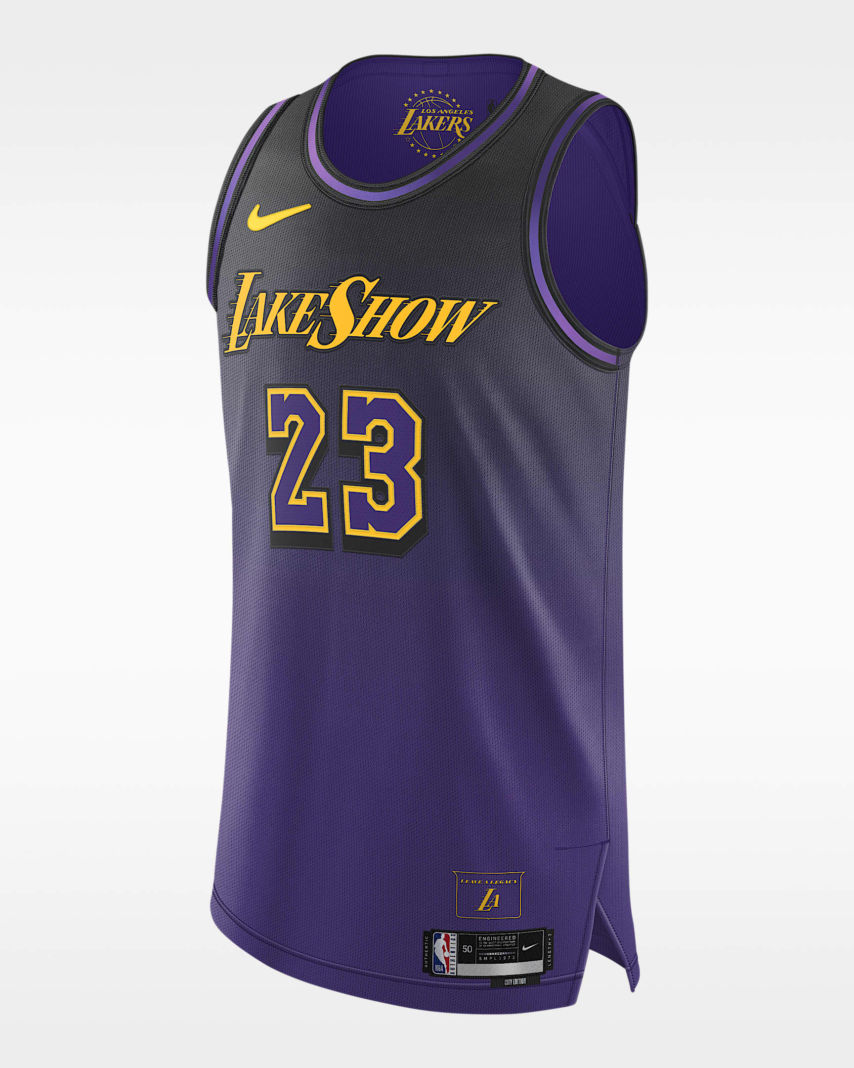 2024/25 赛季洛杉矶湖人队勒布朗·詹姆斯 (LeBron James) City Edition Nike Dri-FIT ADV NBA Authentic Jersey 男子速干球衣 - 全域紫