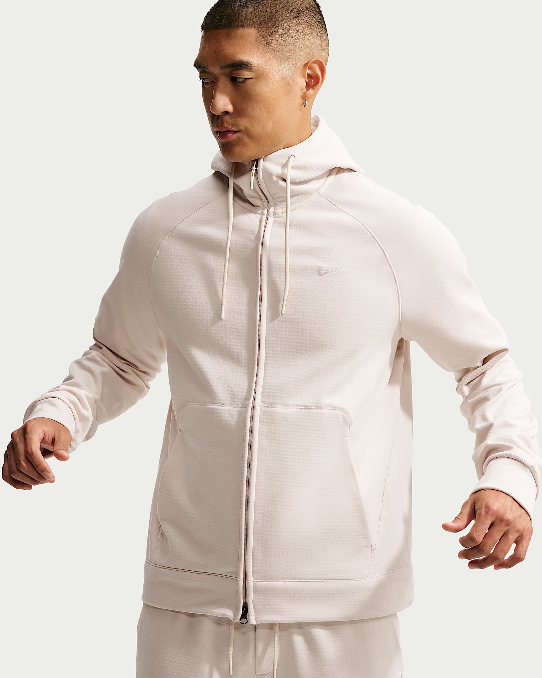 Nike Primary NanoKnit Therma-FIT 男子加绒全长拉链开襟连帽衫 - 浅土褐/浅土褐