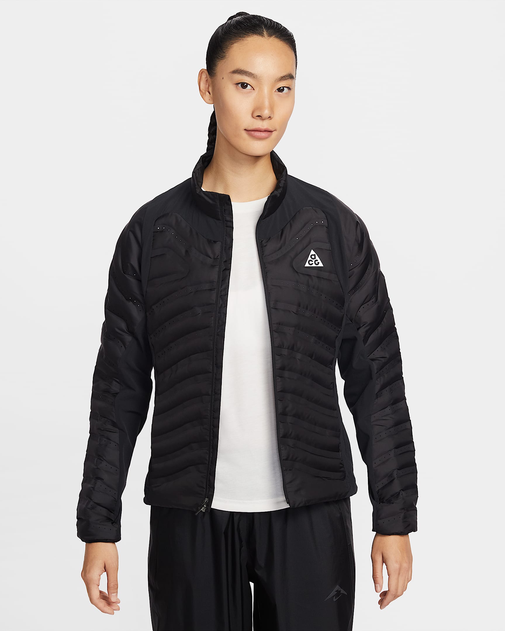 ACG Lava Loft Therma-FIT 姚妙同款女子 750 蓬羽绒拼接夹克 - 黑/黑/黑/山峰白