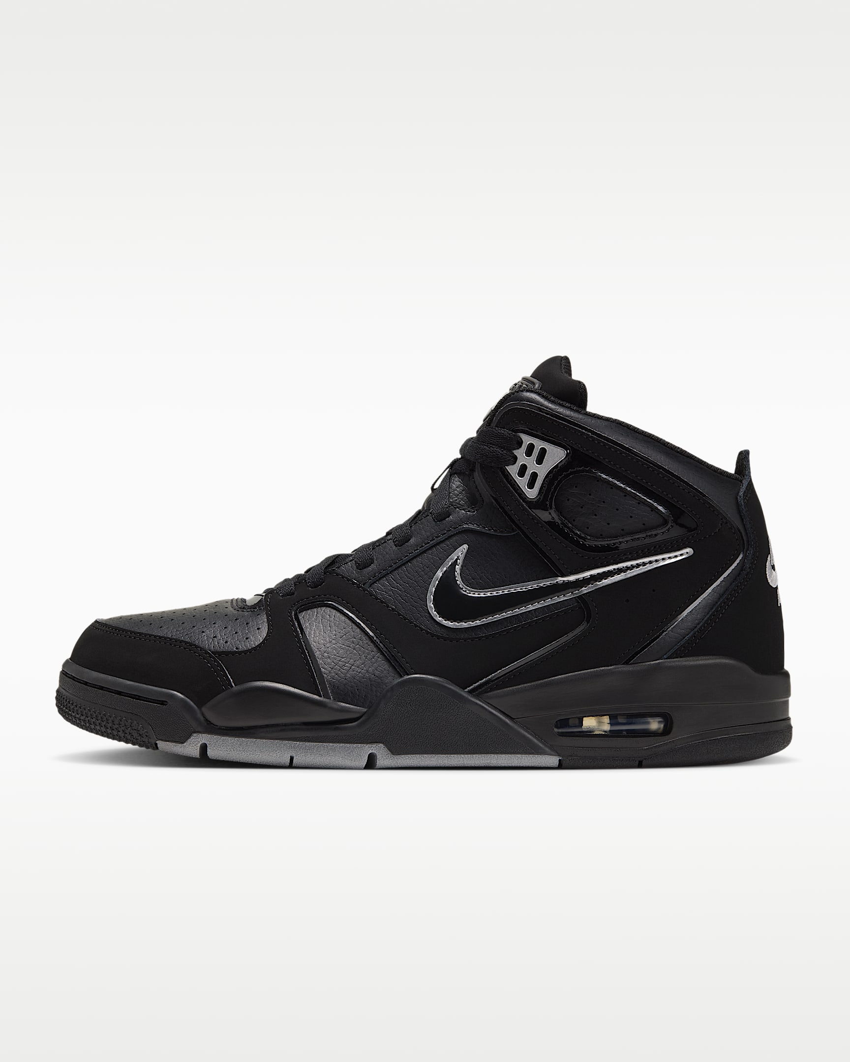 Nike Air Flight Falcon 男子运动鞋 - 黑/黑/金属银/黑