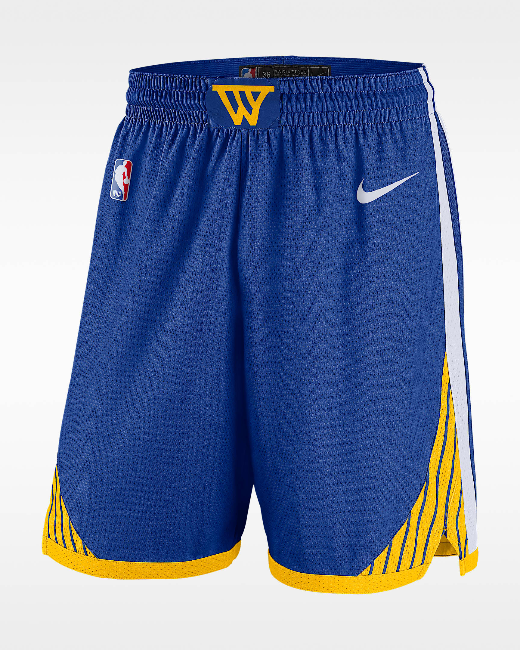 金州勇士队 Icon Edition Nike Dri-FIT NBA Swingman 男子速干短裤 - 灯草蓝/白色