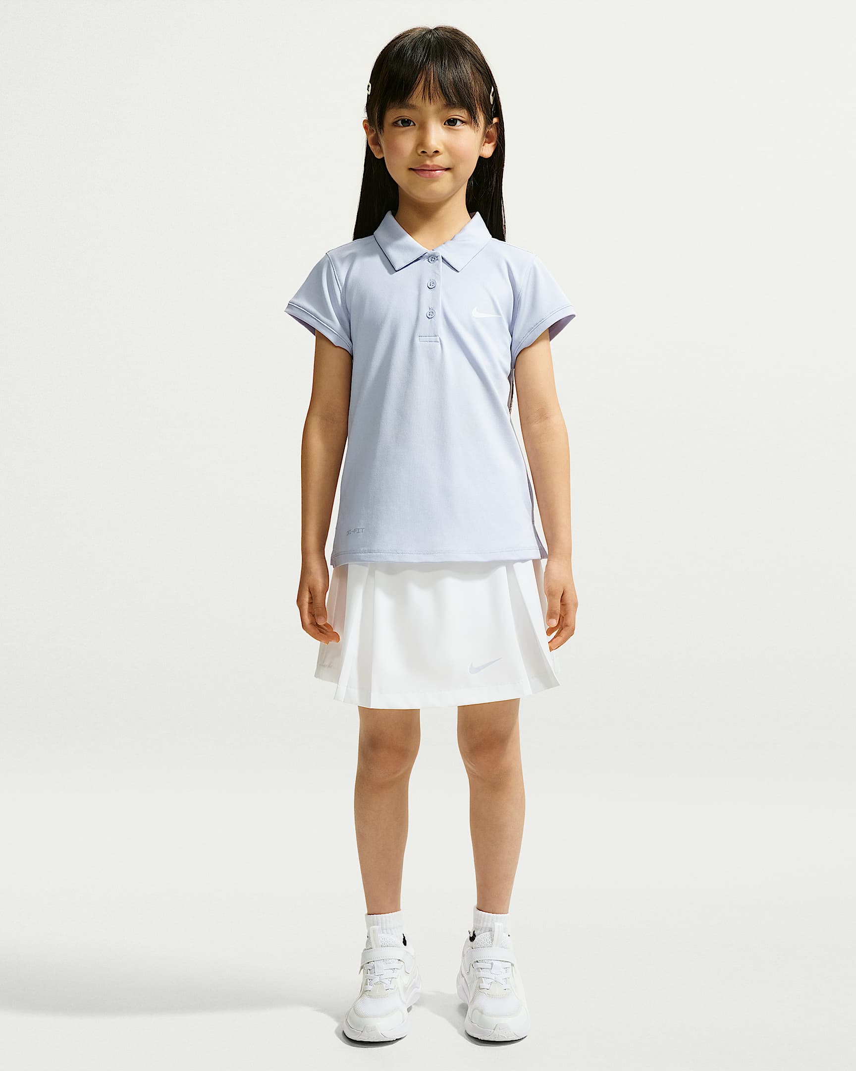 Nike Dri-FIT 幼童速干高尔夫短袖T恤和半身裙套装 - 幻影