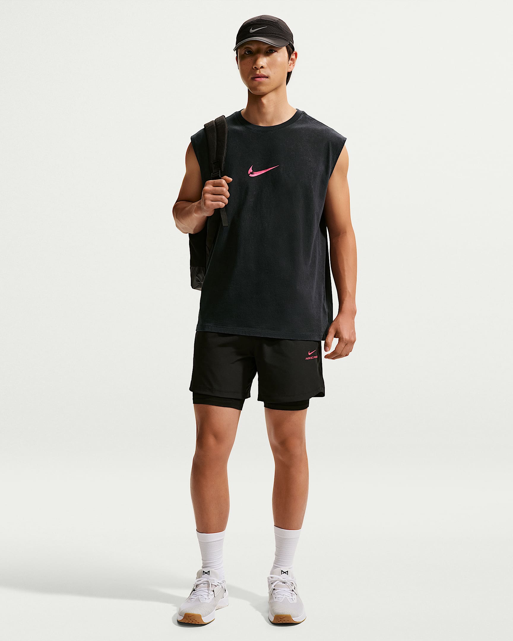 Nike Pro Training Dri-FIT 男子速干训练短裤 - 黑/透明粉