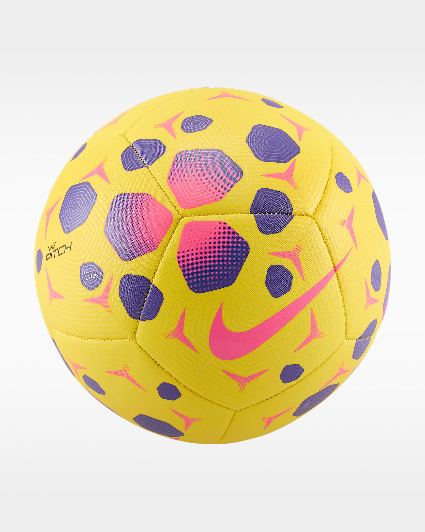 Nike Pitch 足球 - 黄色/紫色/透明粉