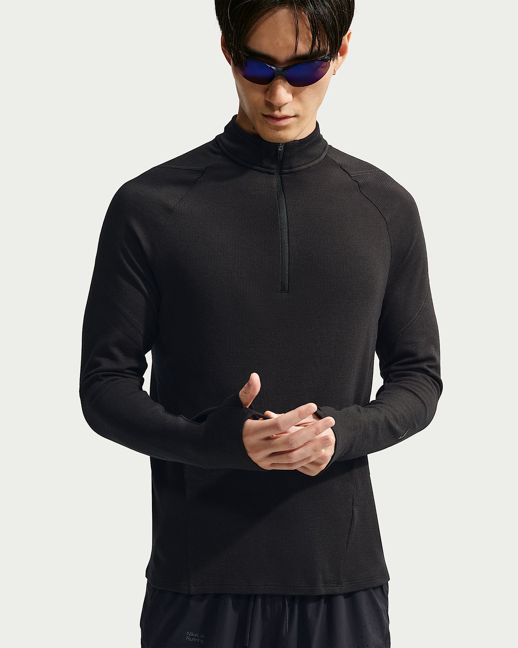 NikeLab | Running 男子羊毛混纺中间层上衣 - 黑/煤黑/黑