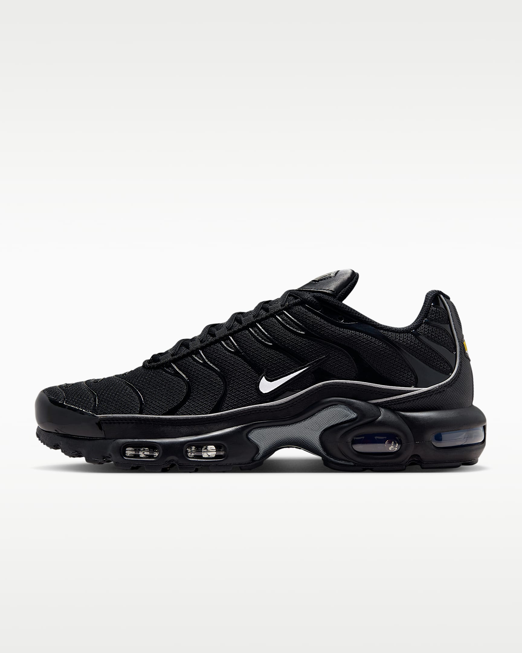 Nike Air Max Plus OG 男子反光装饰运动鞋 - 黑/黑/金属银