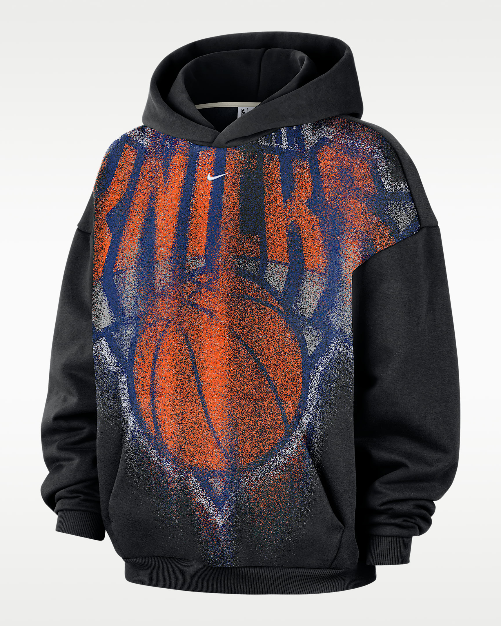 纽约尼克斯队 Standard Issue Nike NBA 队之魂系列男子加绒篮球连帽衫 - 黑/白色