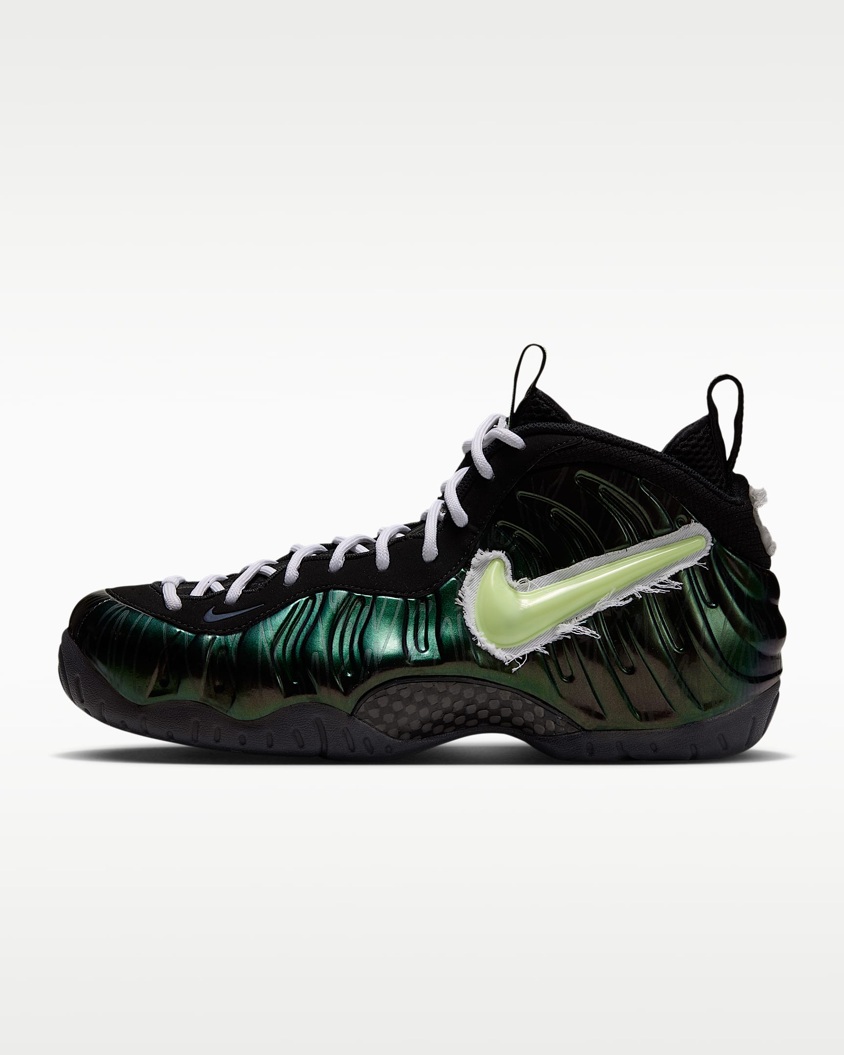 Nike Air Foamposite Pro 男子运动鞋 - 黑/白色/微黄绿