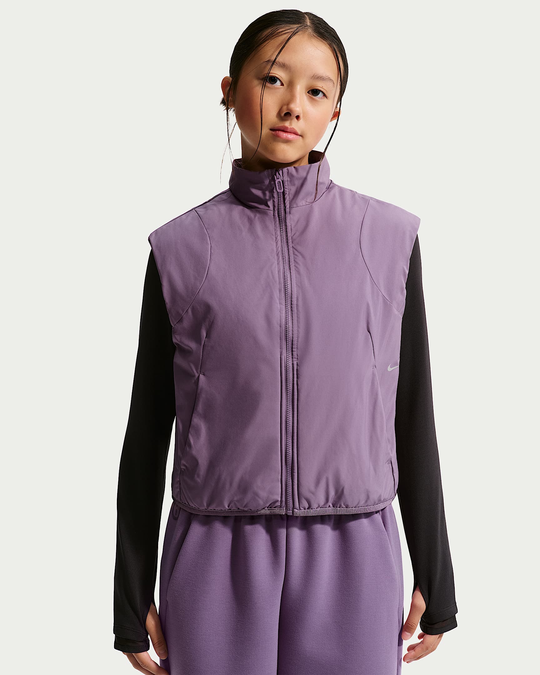 Nike MAVN Storm-FIT 耐克好动心系列大童（女孩）防风拒水马甲 - 尘紫