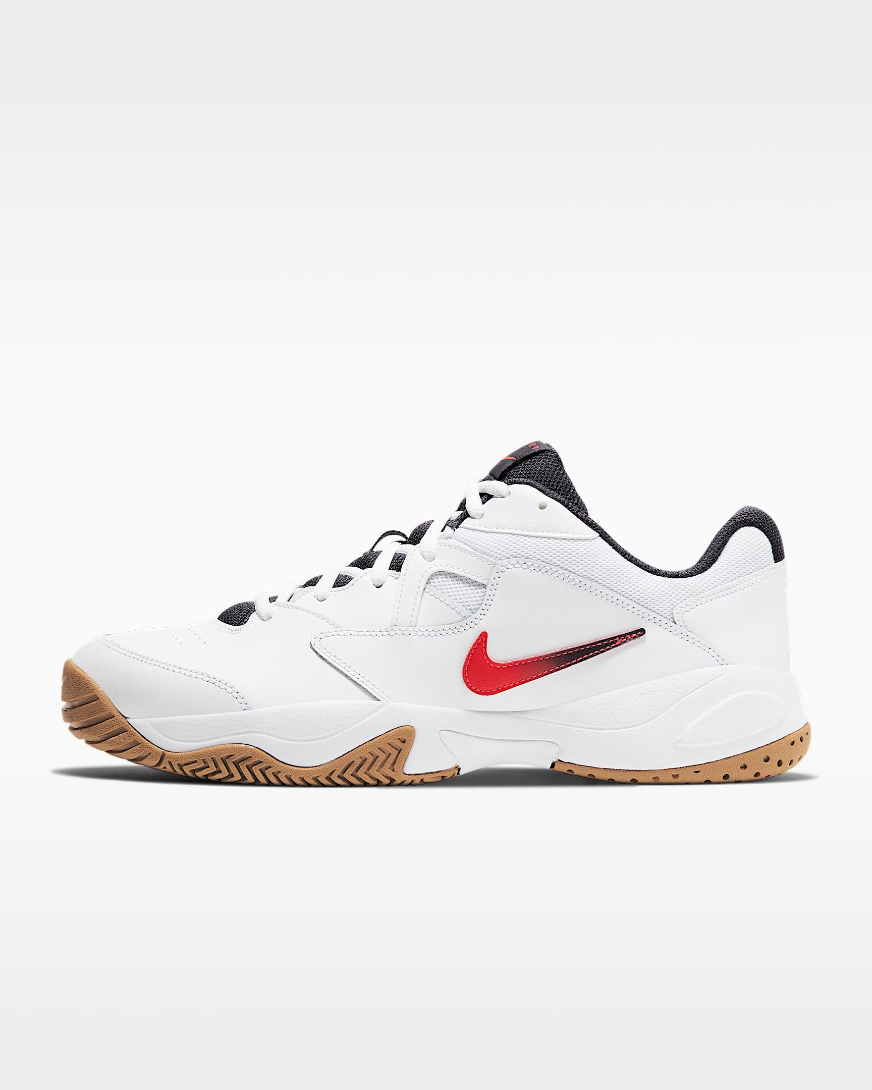 NikeCourt Lite 2 男子硬地球场网球鞋 - 白色/铁架黑/麦黄/激光红