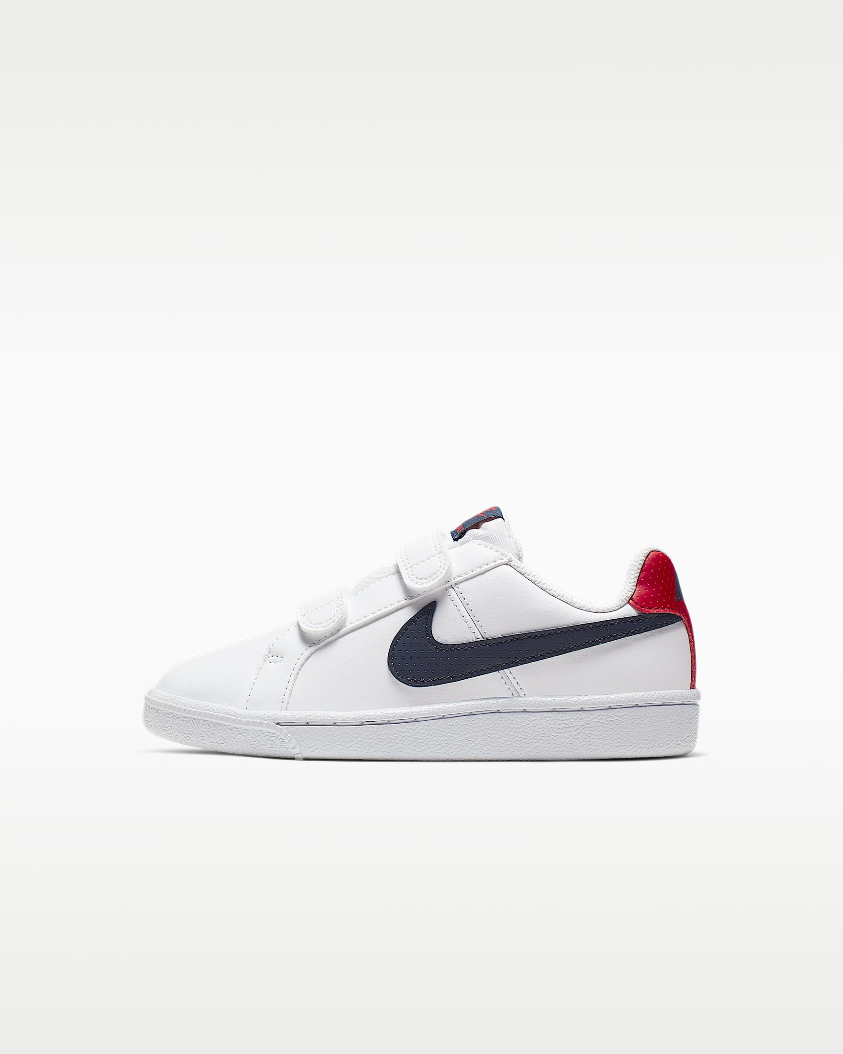 Nike Court Royale (PSV) 幼童运动童鞋 - 白色/大学红/橡皮浅褐/黑曜石色