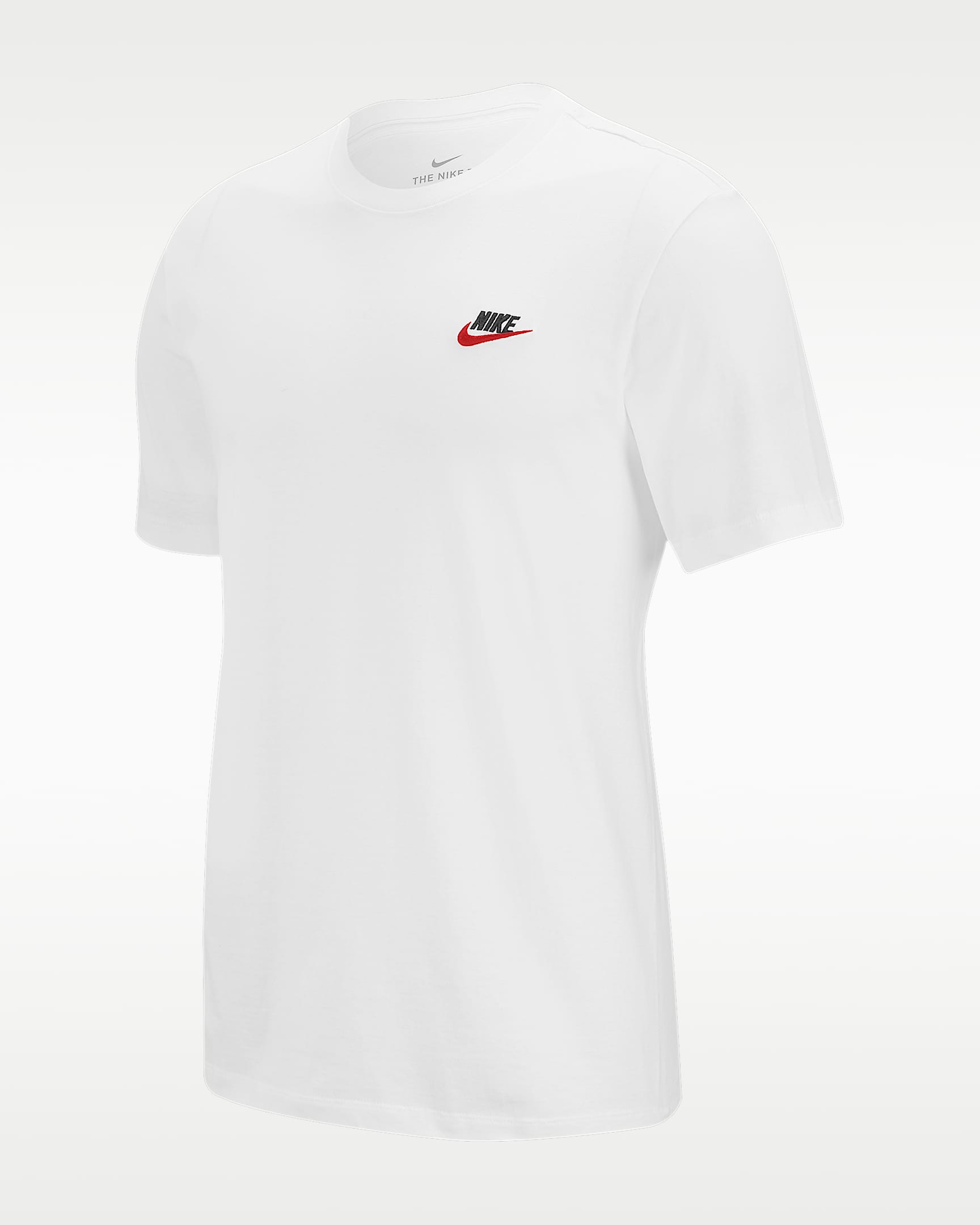 Nike Sportswear Club 男子刺绣柔软纯棉短袖T恤 - 白色/黑/大学红
