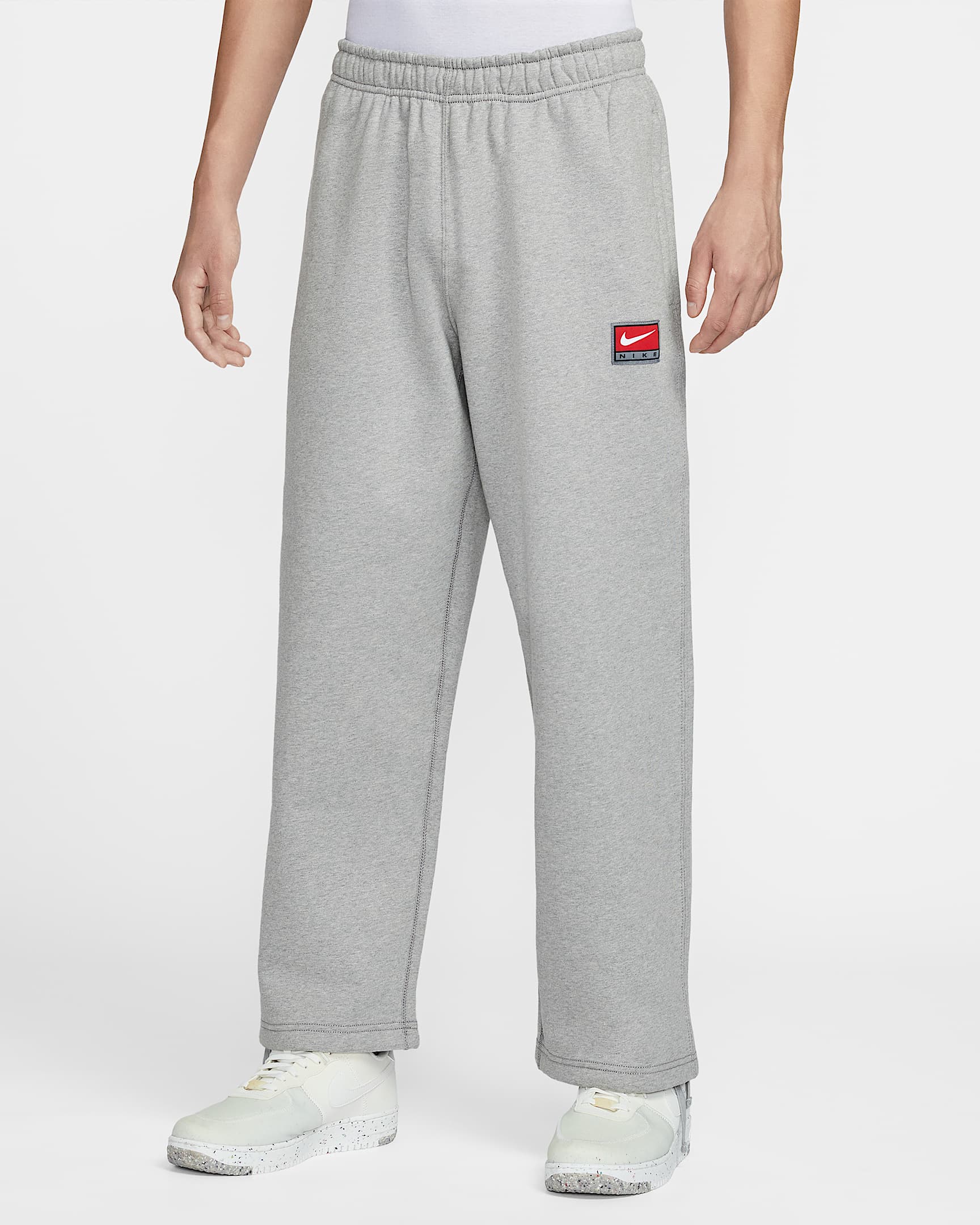 Nike 男子加绒直筒长裤 - 调色暗灰/白色