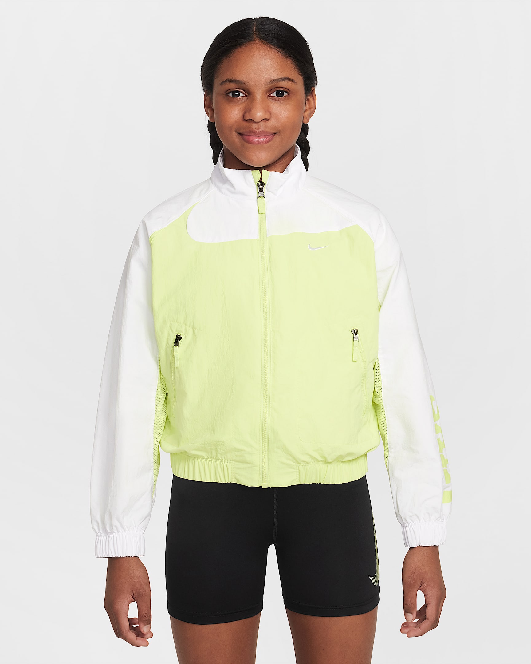 Nike Sportswear 大童梭织全长拉链开襟夹克 - 浅柠檬黄