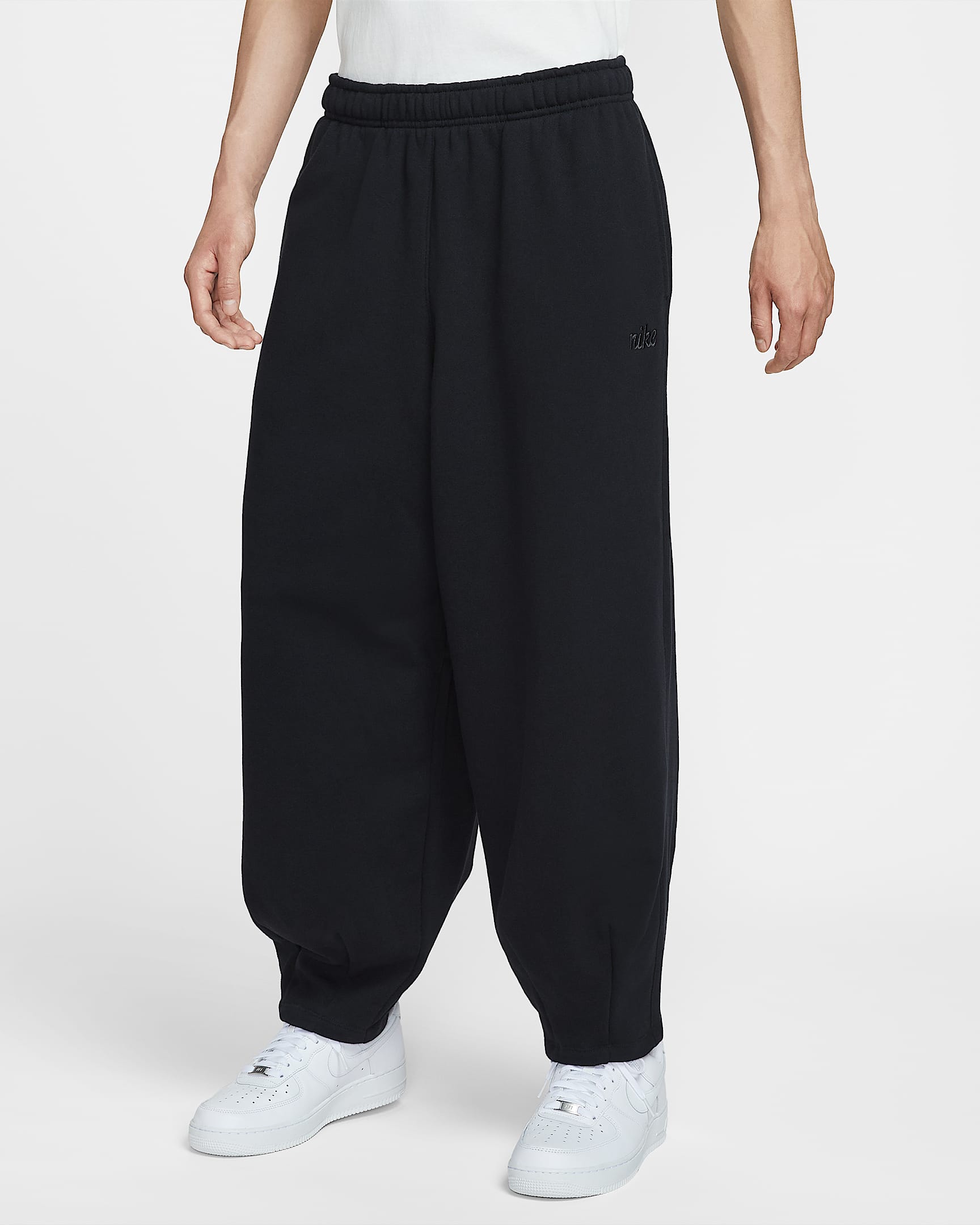 Nike Club 男子 Oversize 风法式毛圈长裤 - 黑/黑/煤黑