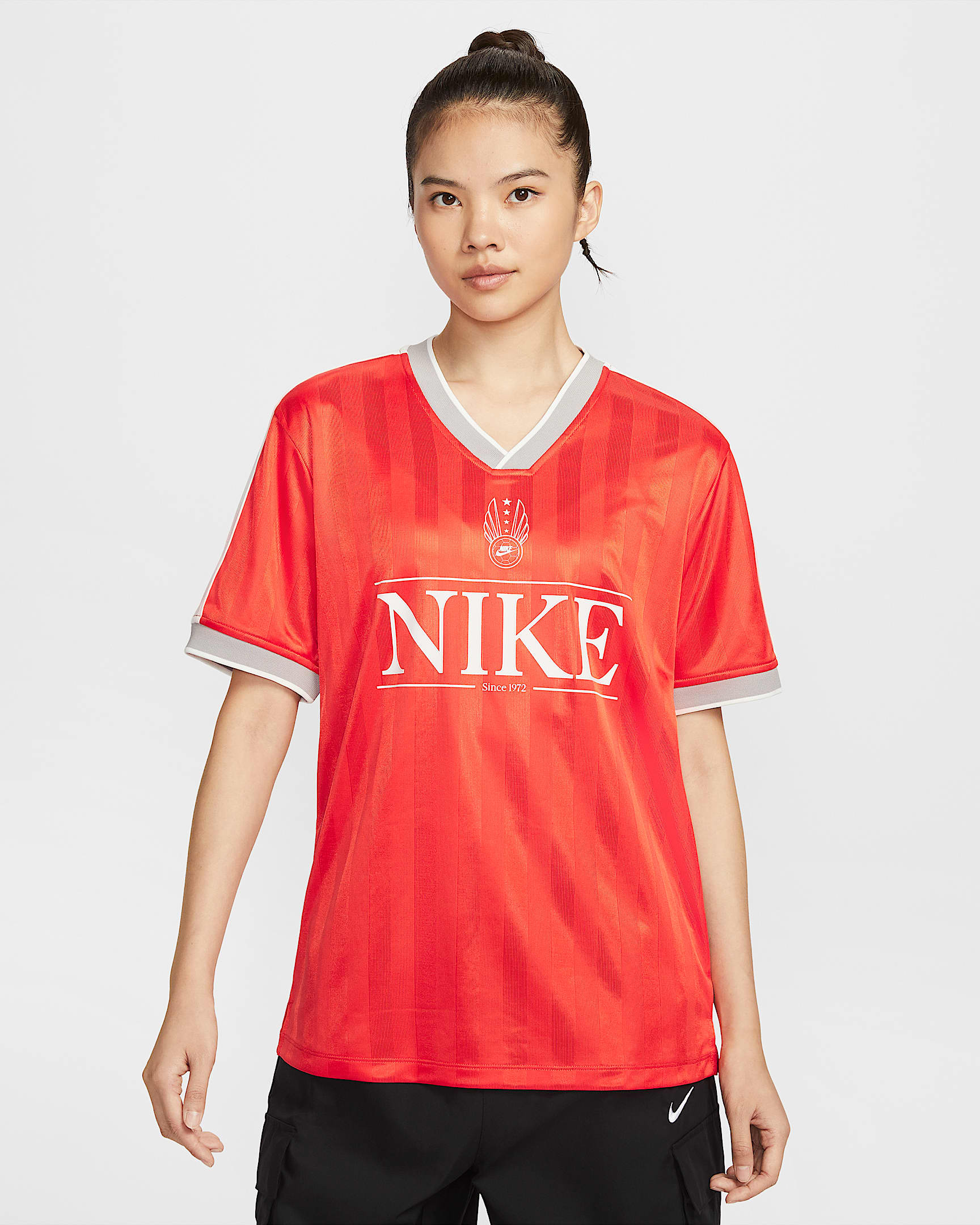 Nike Sportswear 女子针织上衣 - 热情红/帆白/深藏青/帆白