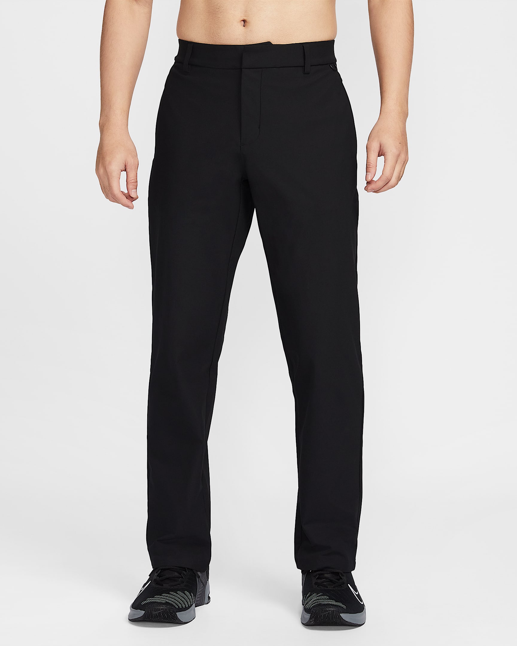 Nike 24.7 PerfectStretch Dri-FIT 男子防晒速干直筒长裤 - 黑/黑/暗烟灰