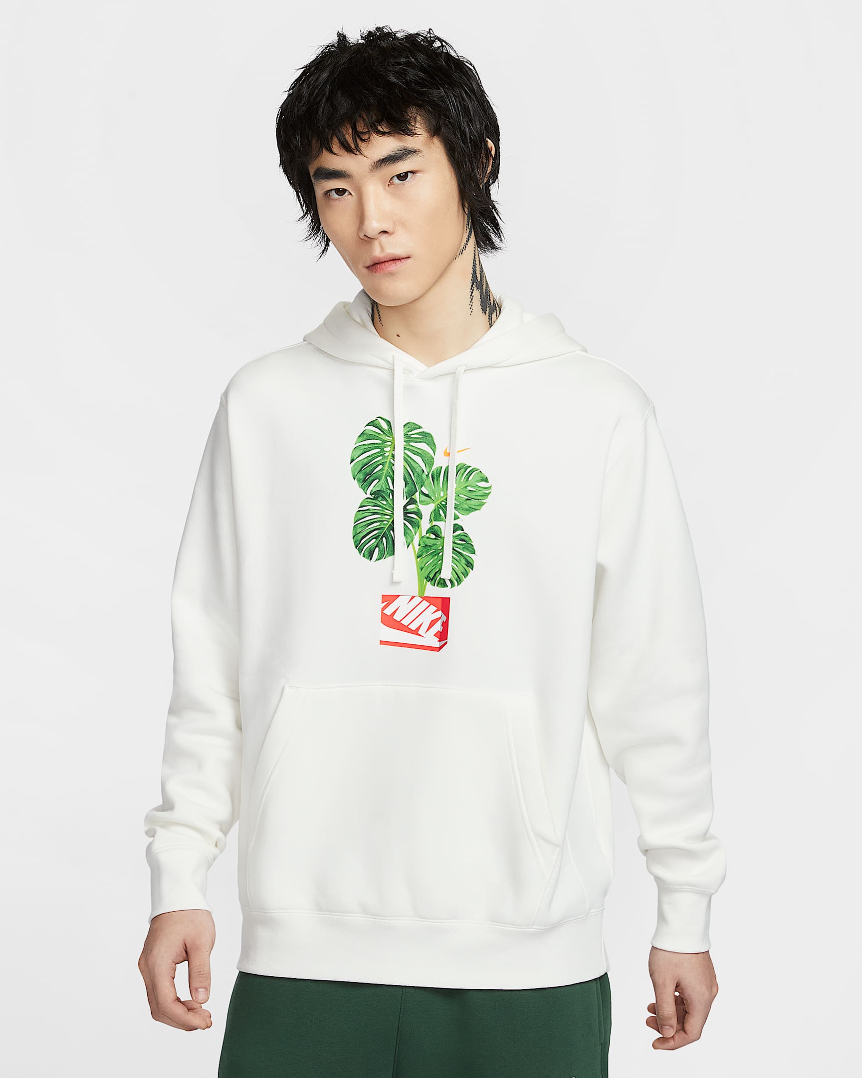 Nike Club 男子加绒套头连帽衫 - 帆白
