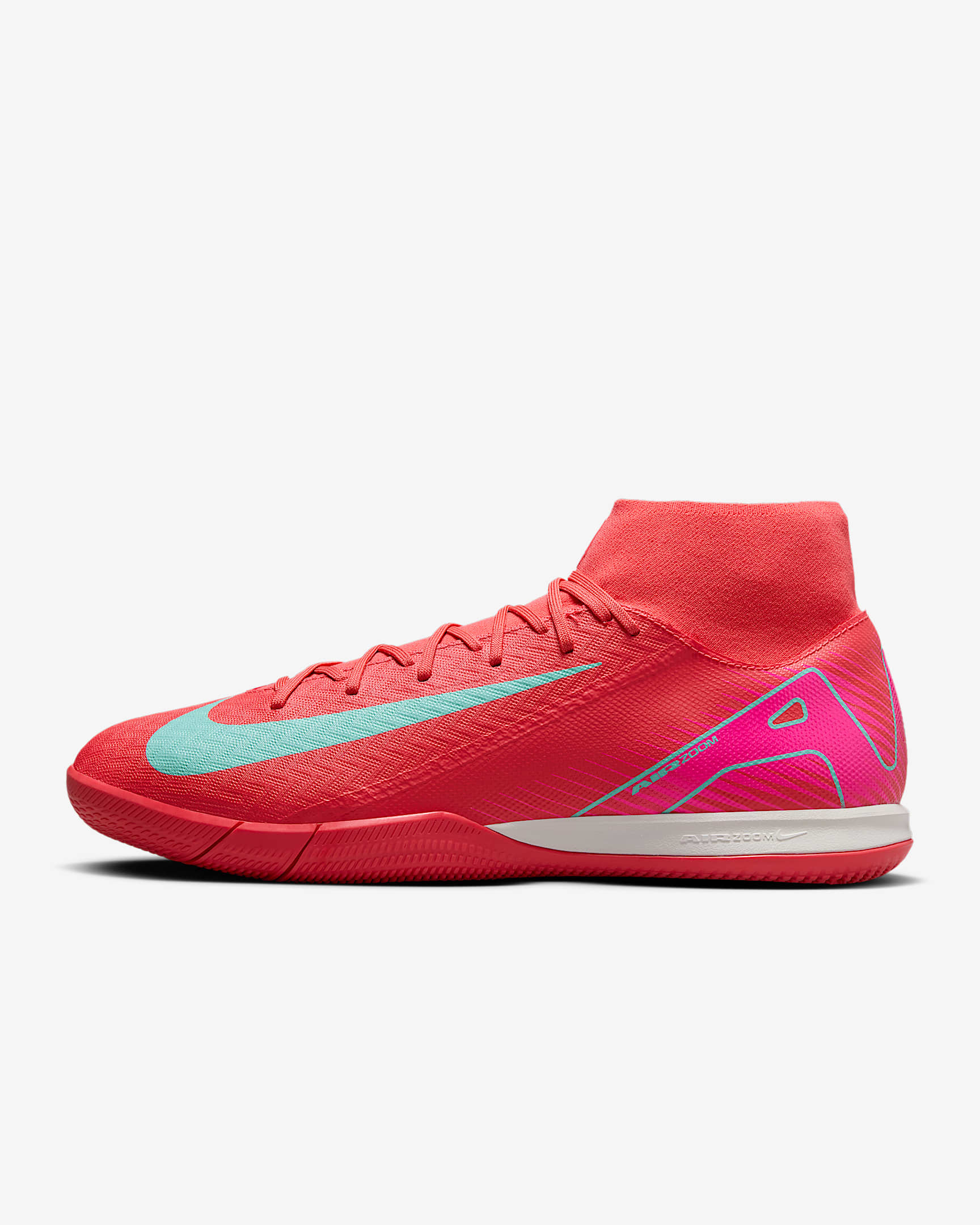 Nike Mercurial Superfly 10 Academy 耐克刺客系列室内/球场高帮足球鞋 - 余烬红/极光绿