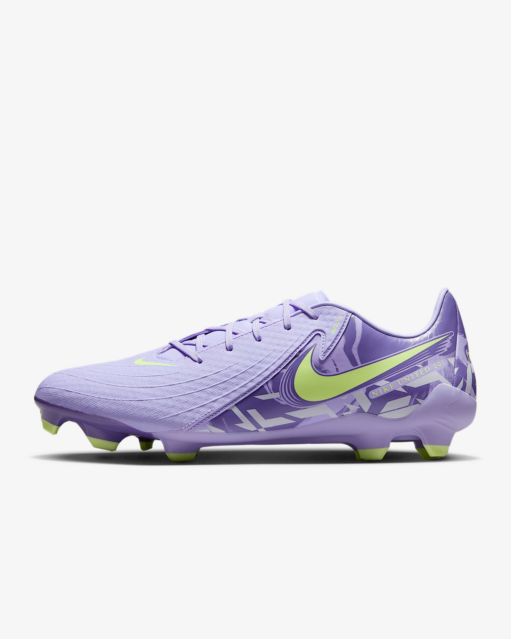 Nike United Phantom GX 2 Academy 耐克暗煞系列男子多种场地低帮足球鞋 - 玛瑙紫/微黄绿