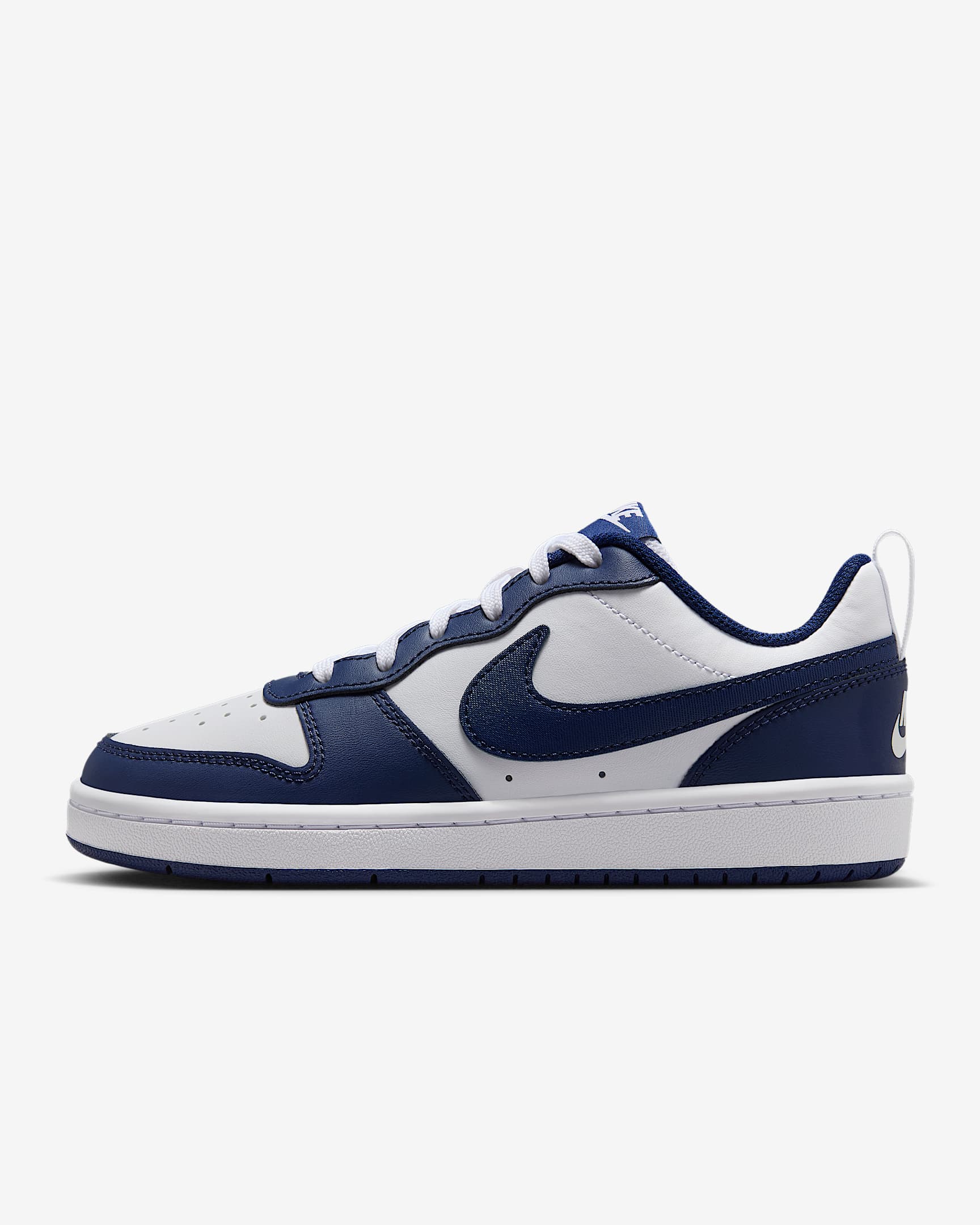 Nike Court Borough Low 2 大童运动鞋舒适低帮板鞋 - 白色/信号蓝/空间蓝