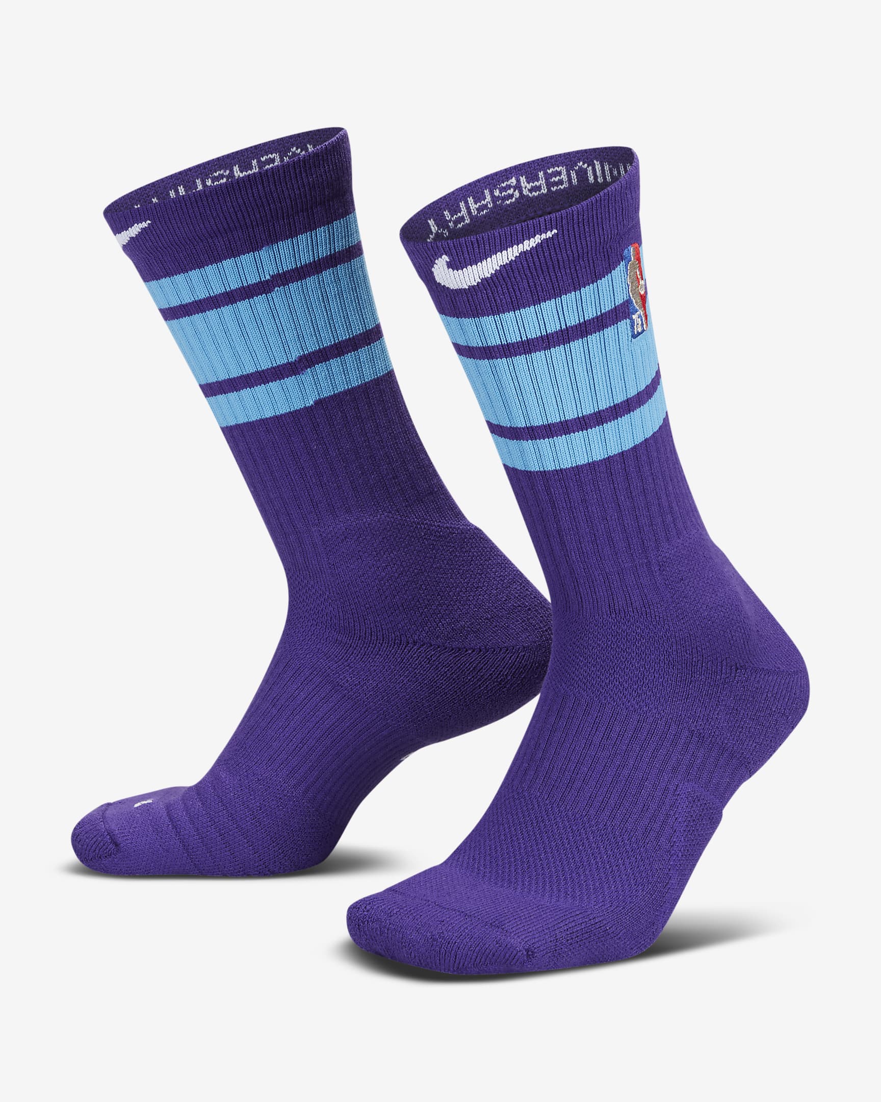 洛杉矶湖人队 Elite City Edition Nike NBA Crew 运动袜（1 双） - 全域紫/海岸蓝/白色