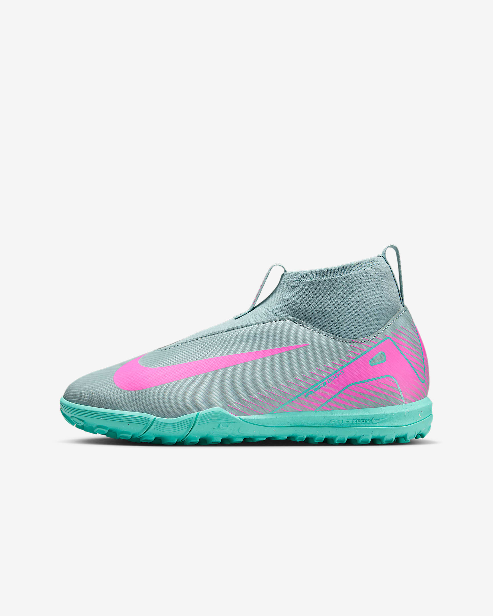 Nike Jr. Mercurial Superfly 10 Academy 耐克刺客系列大童人造场地高帮足球鞋 - 海洋深蓝/爆炸粉
