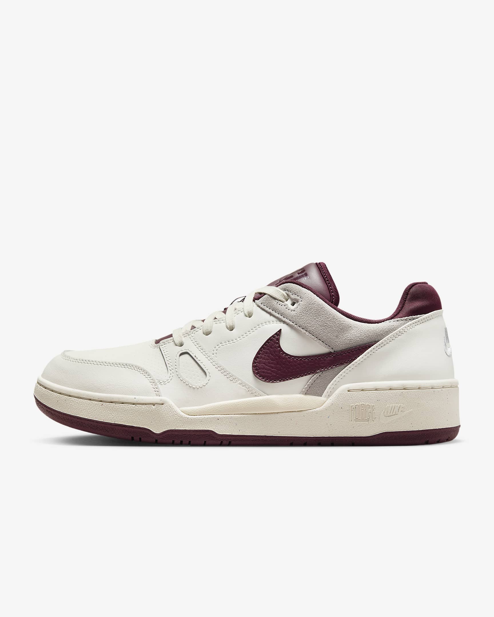 Nike Full Force Low 男子运动鞋 - 帆白/浅烟灰/椰奶色/鲜亮勃艮第酒红
