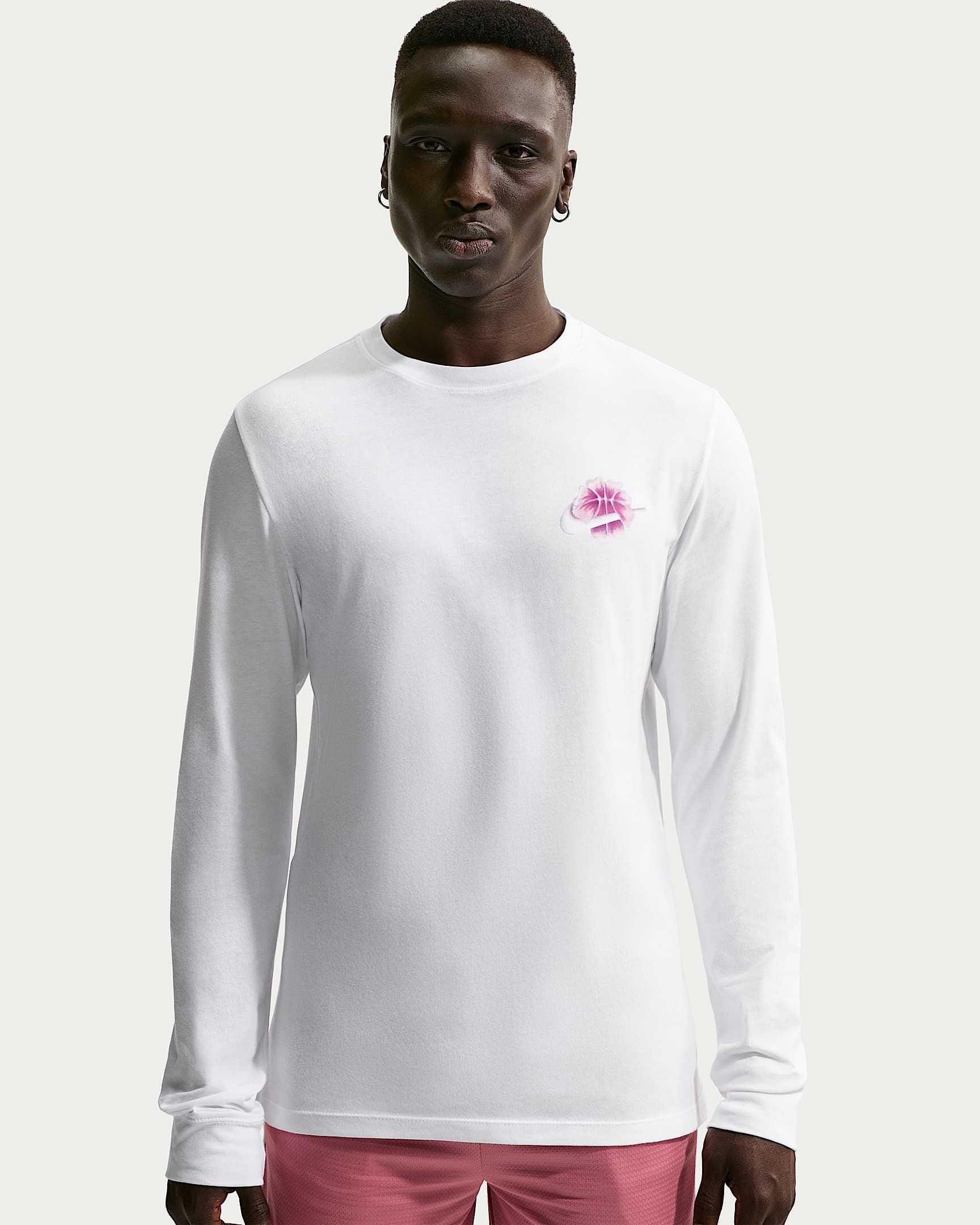 Nike Essential 男子长袖篮球T恤 - 白色