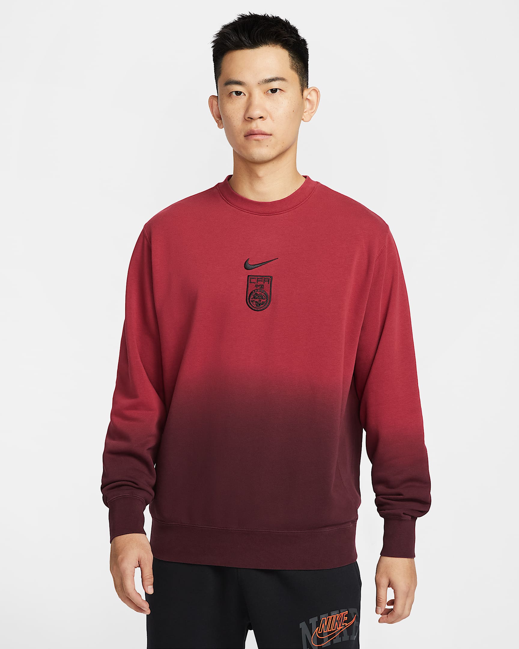 中国队 Nike 男子足球圆领运动衫 - 深队红/夜褐红/黑